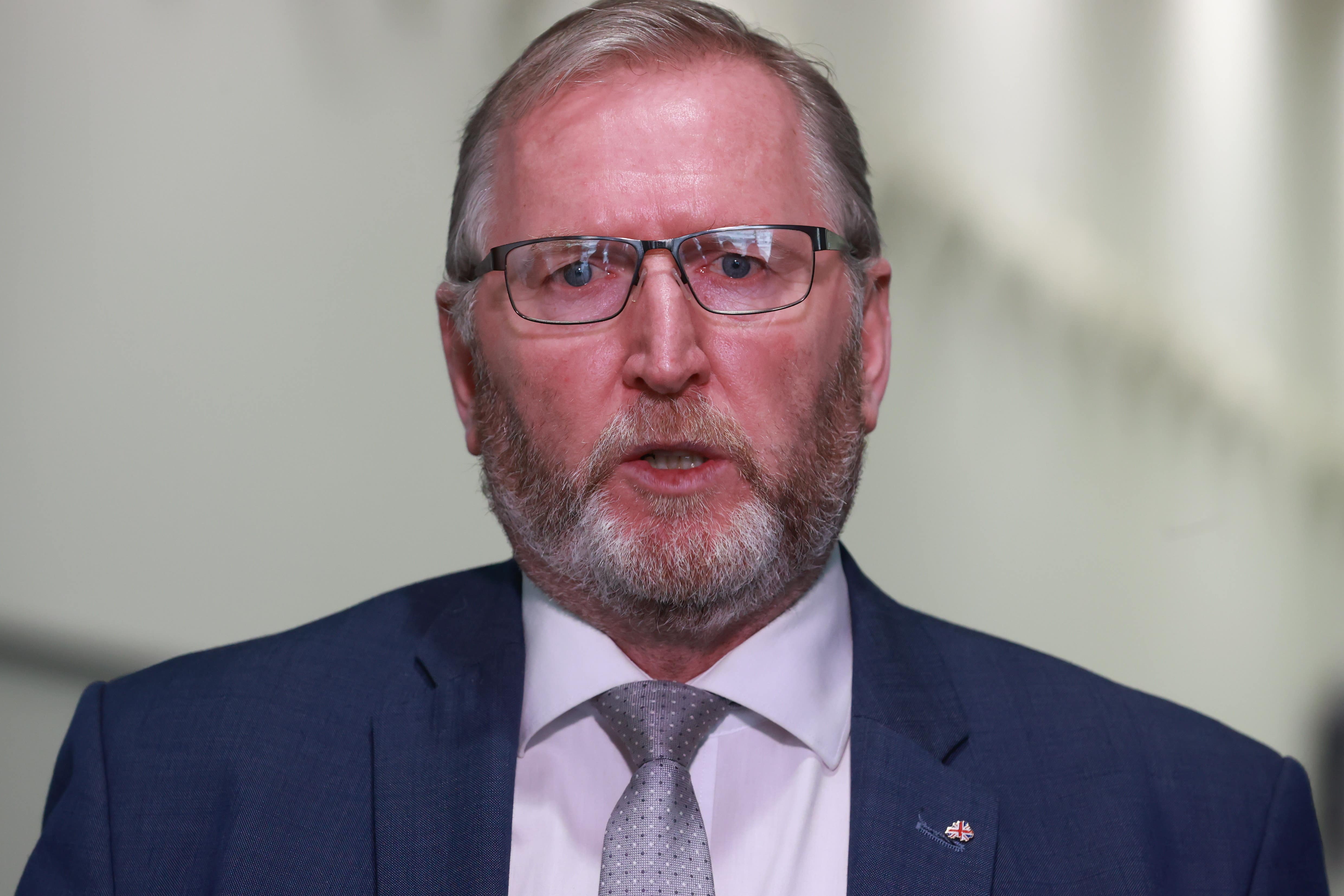 UUP leader Doug Beattie speaks to the media (Liam McBurney/PA)