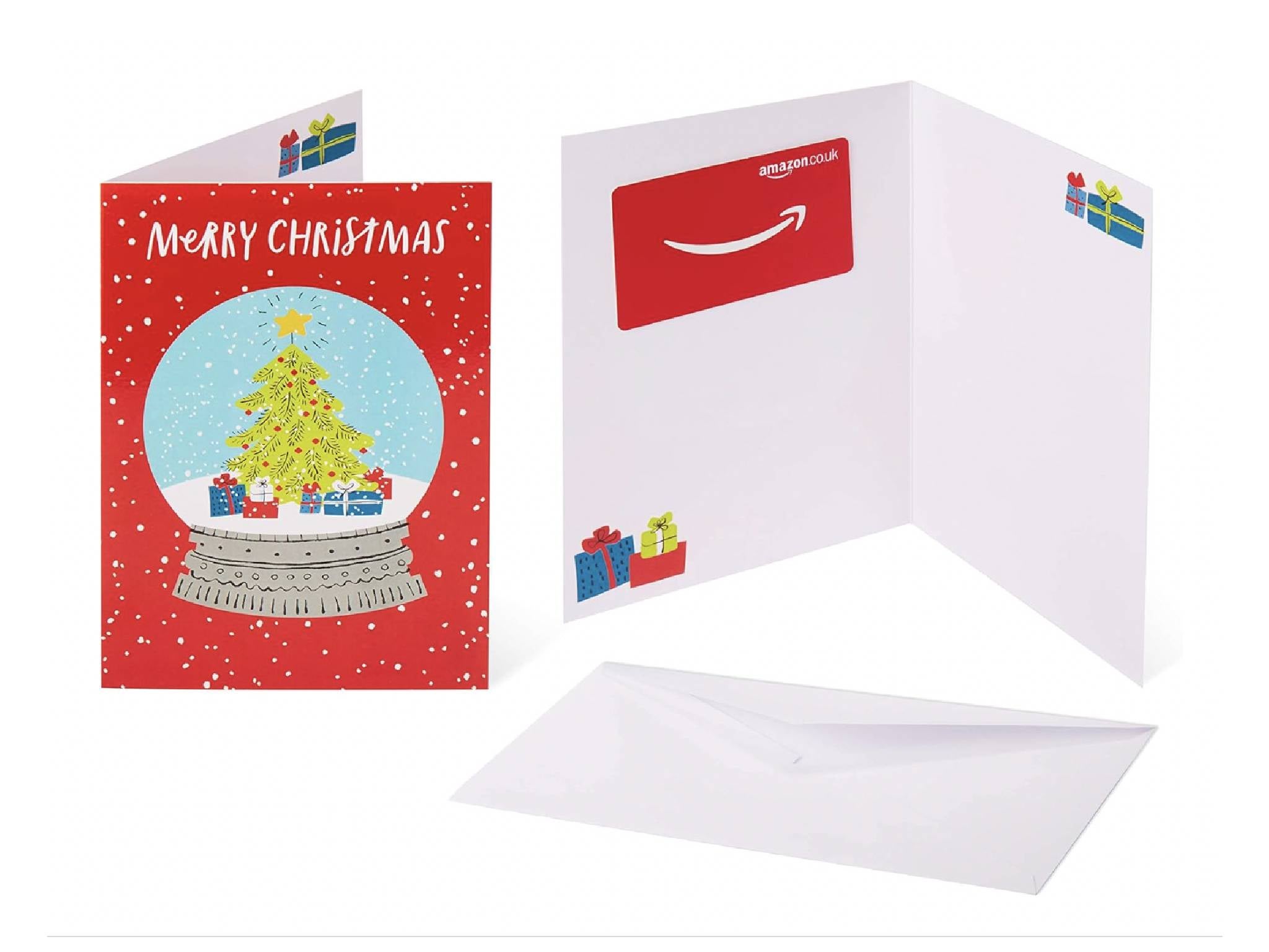 Amazon gift card in a greetings card