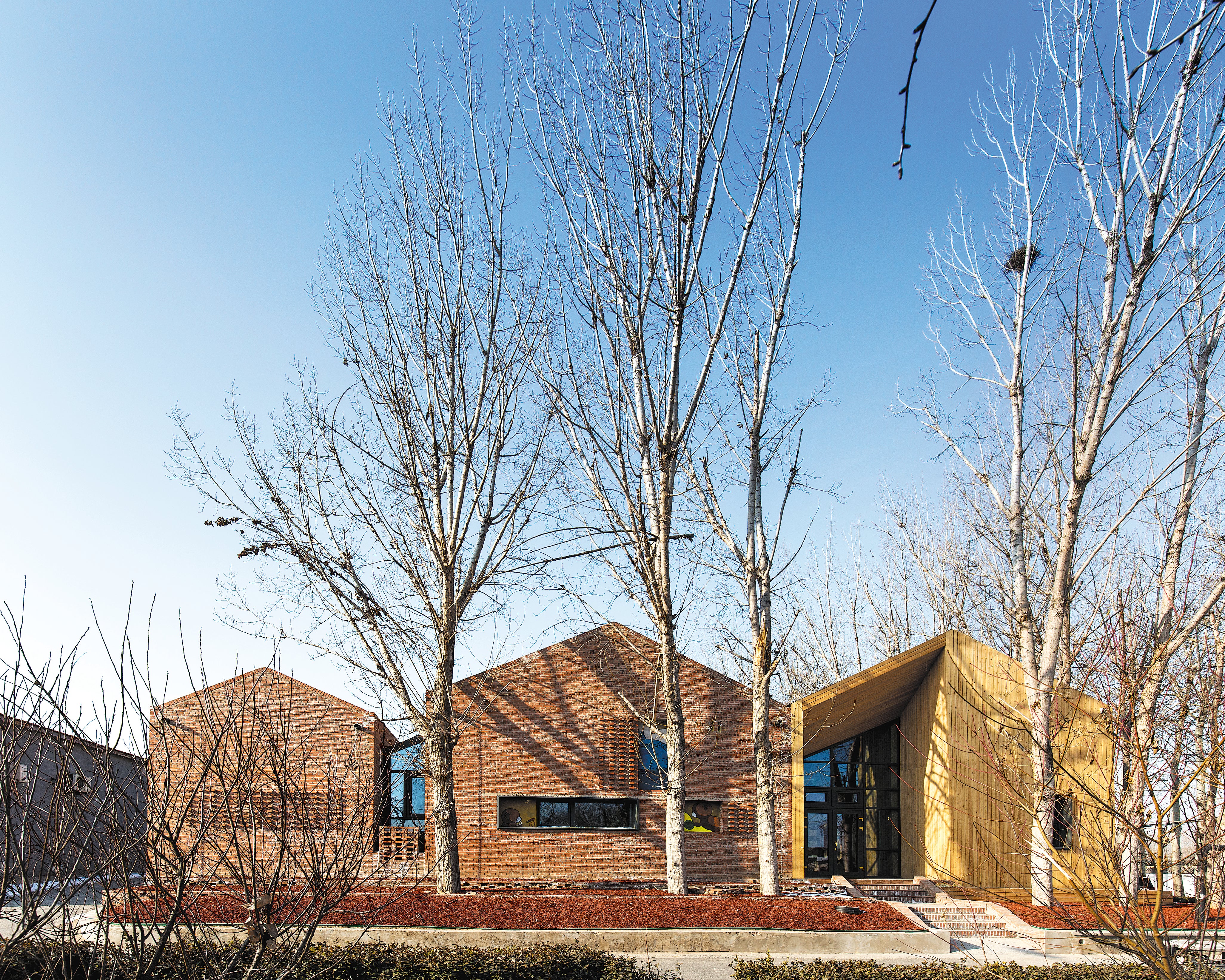 The exterior of the energy-efficient house in Daxing district, Beijing