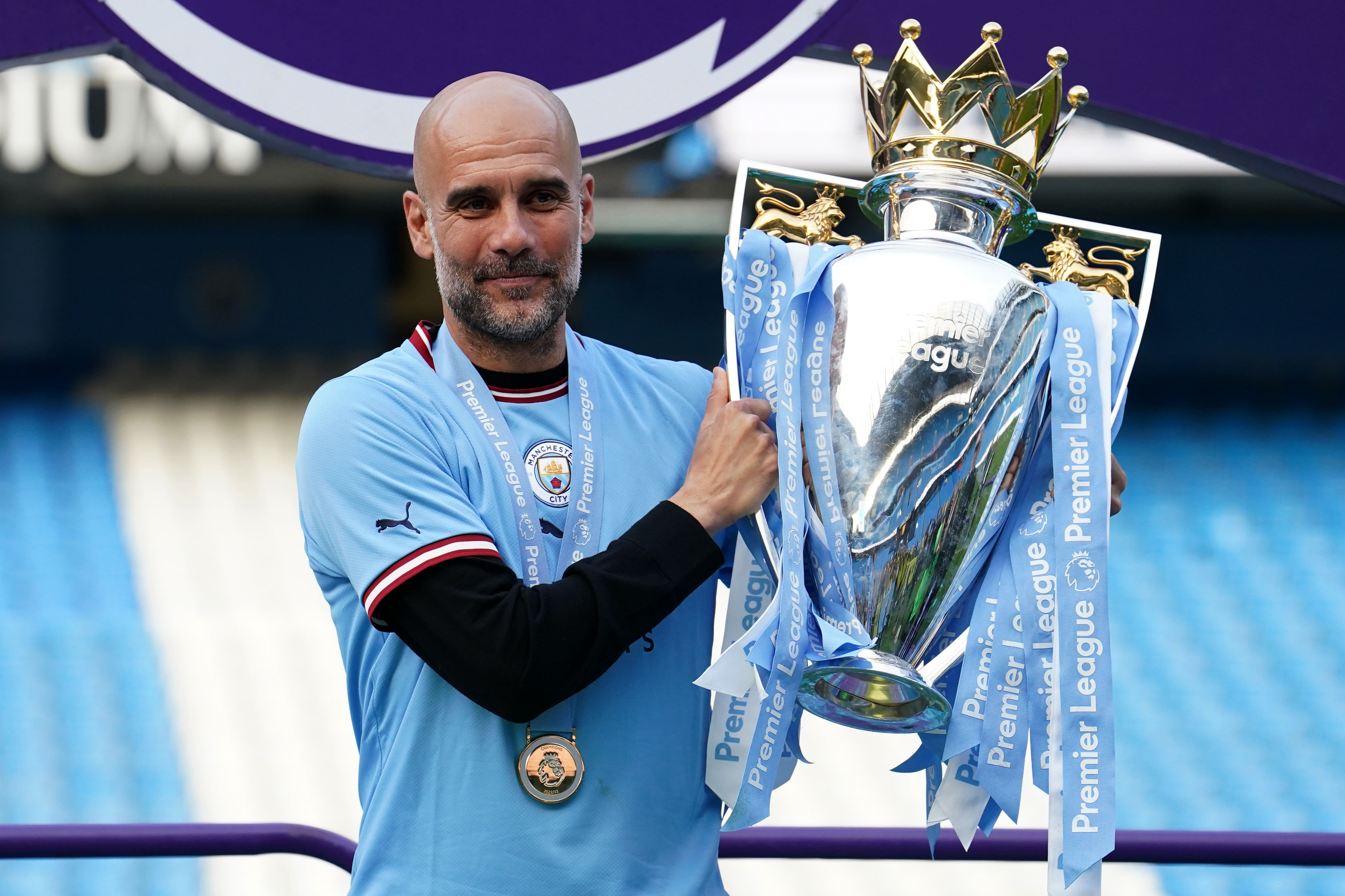 Pep Guardiola has led Manchester City to three successive Premier League titles (Martin Rickett/PA)