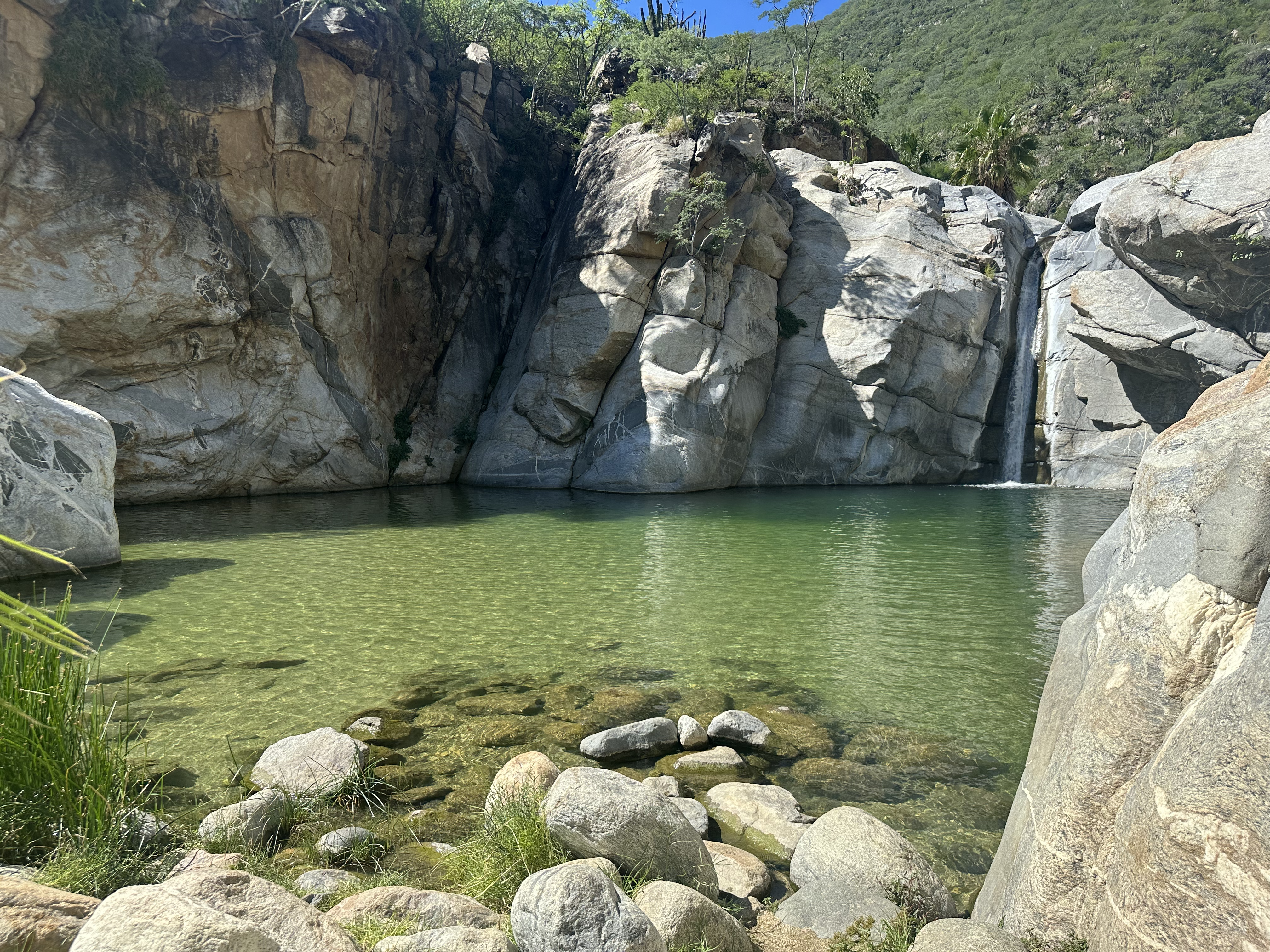 We were able to swim in the pool under the Cascada Sol De Mayo waterfall