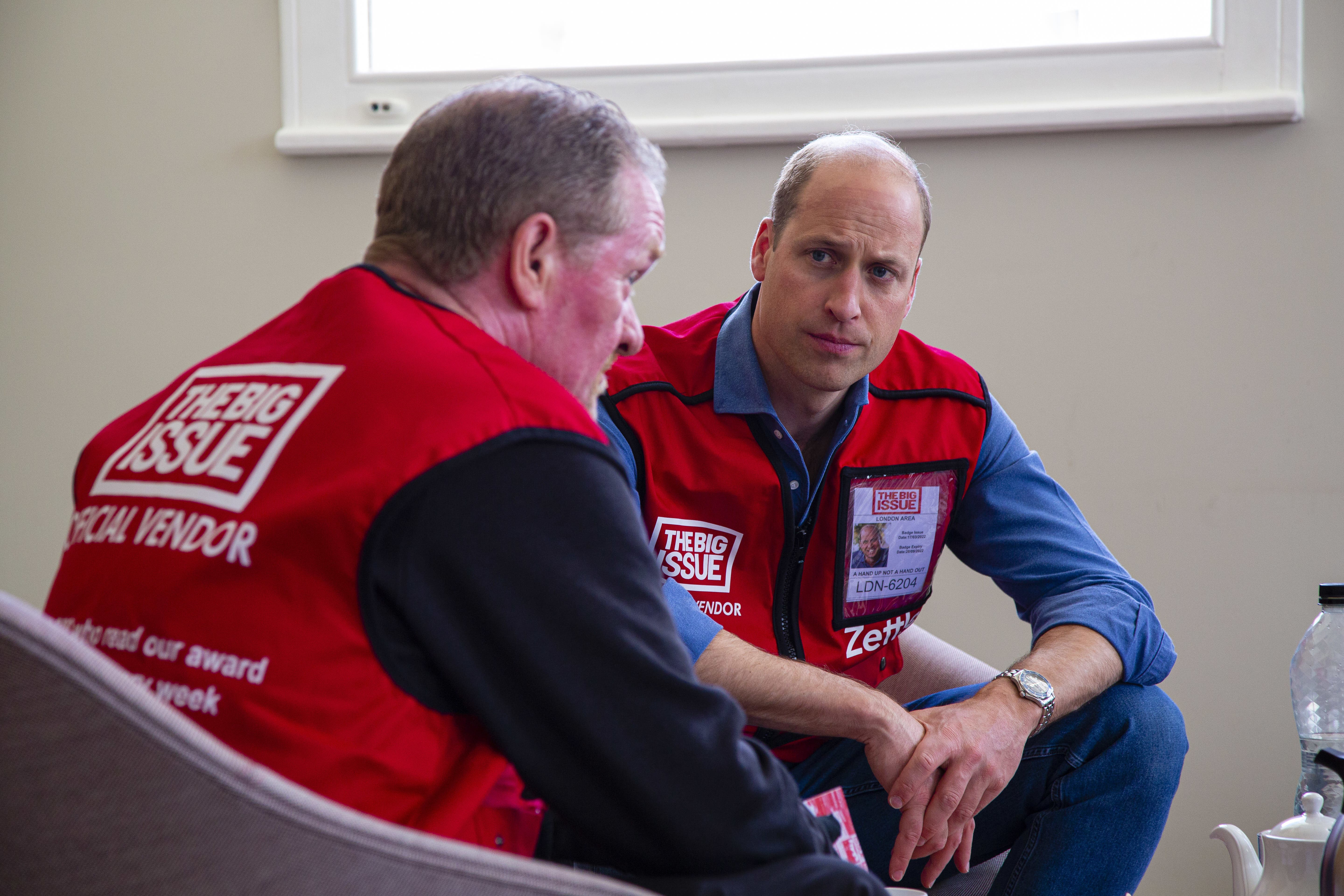 William with Dave Martin (Andy Parsons/Big Issue/PA)