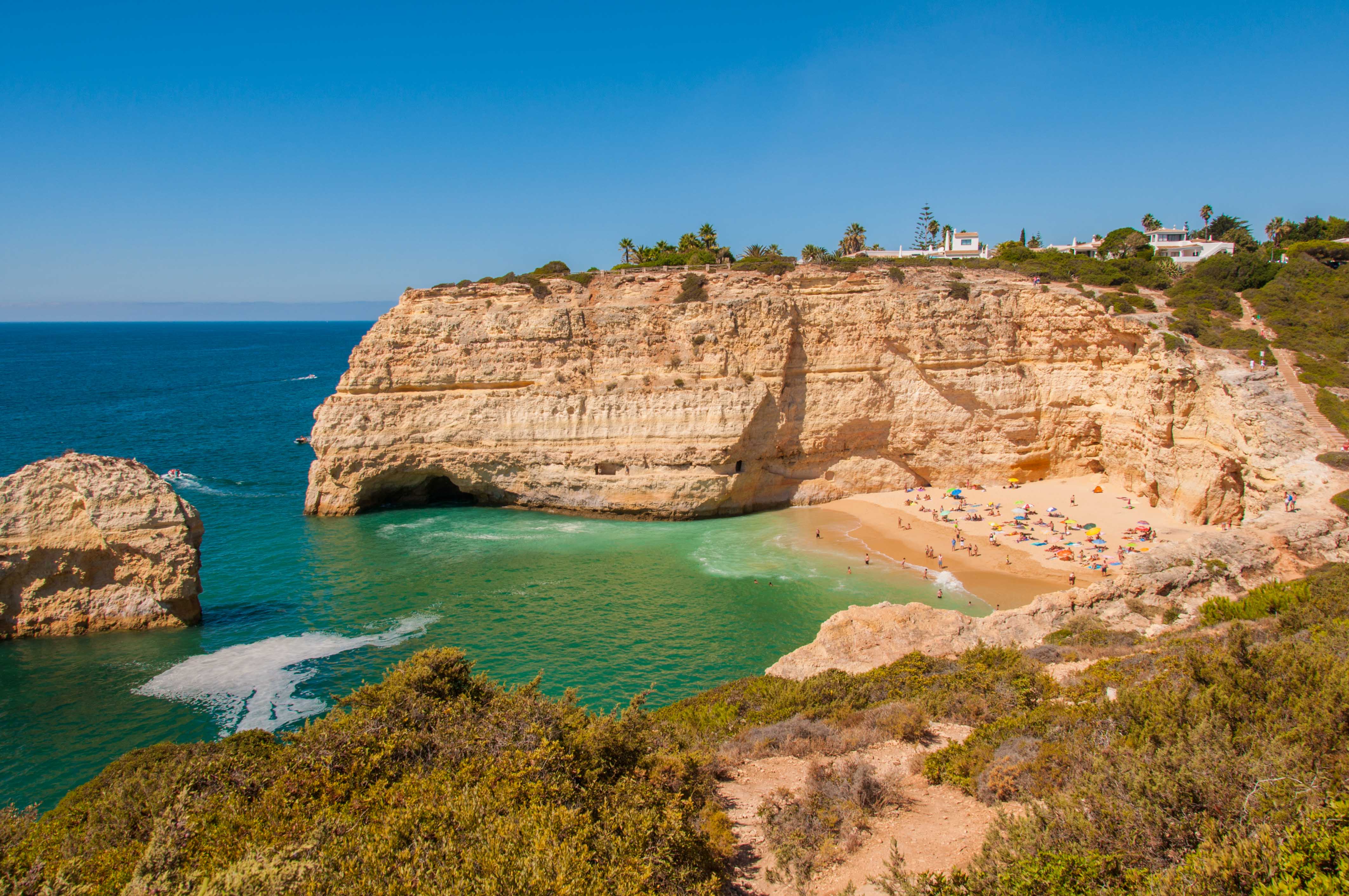 Secluded and sheltered, with crystalline waters, Praia do Carvalho is a snorkeller’s dream