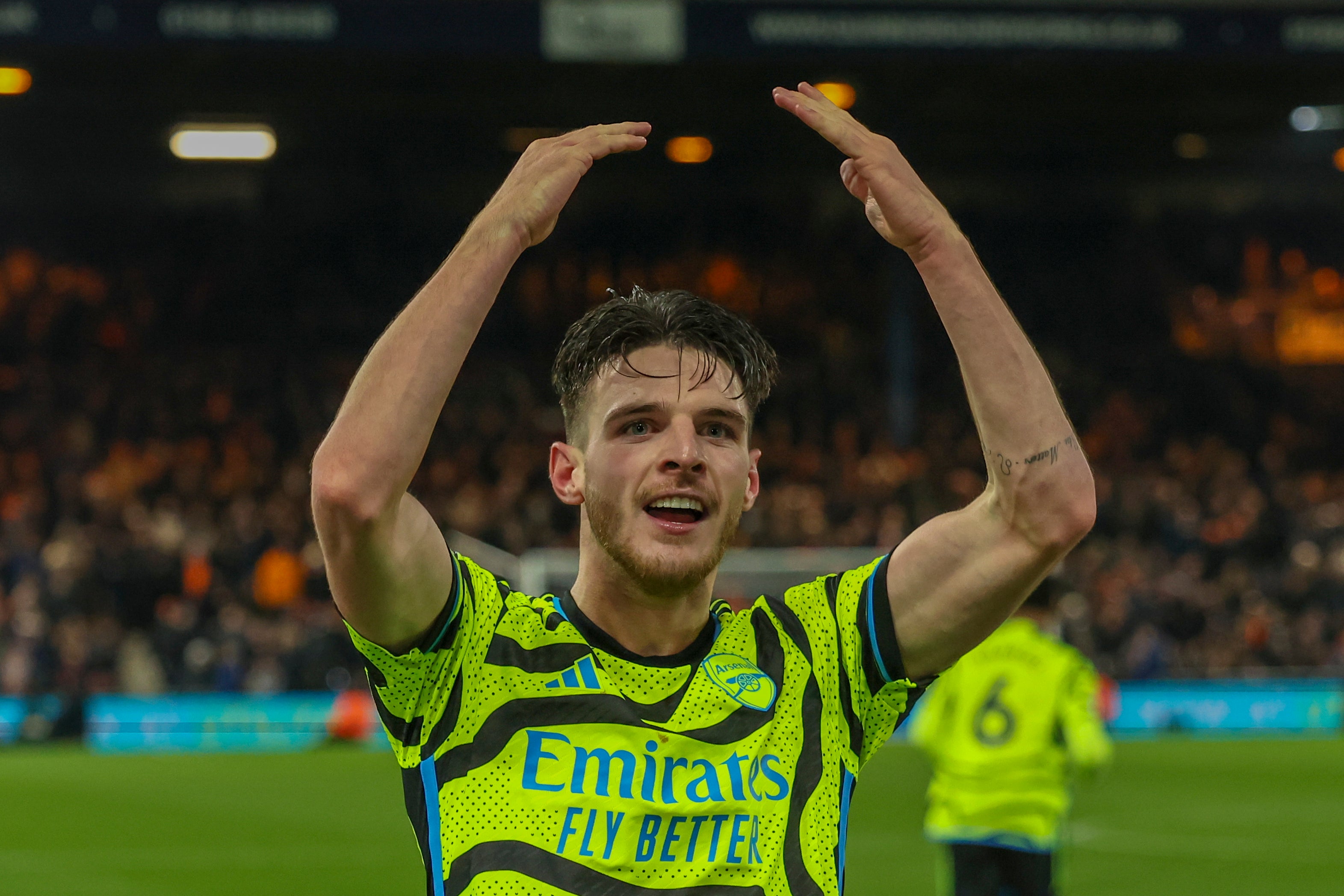 Declan Rice scored a last-gasp winner for Arsenal against Luton on Tuesday