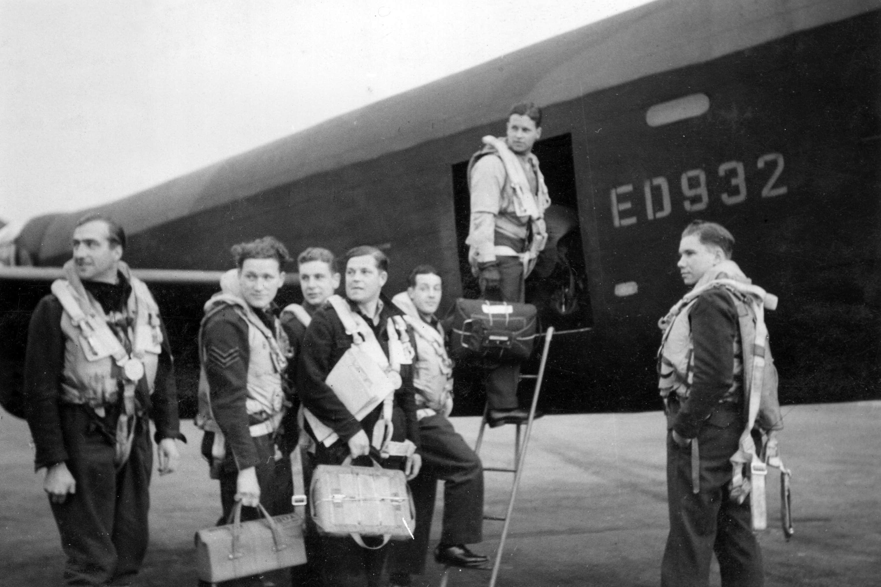 Wing Commander Guy Gibson with his crew (MoD/Crown copyright/PA)