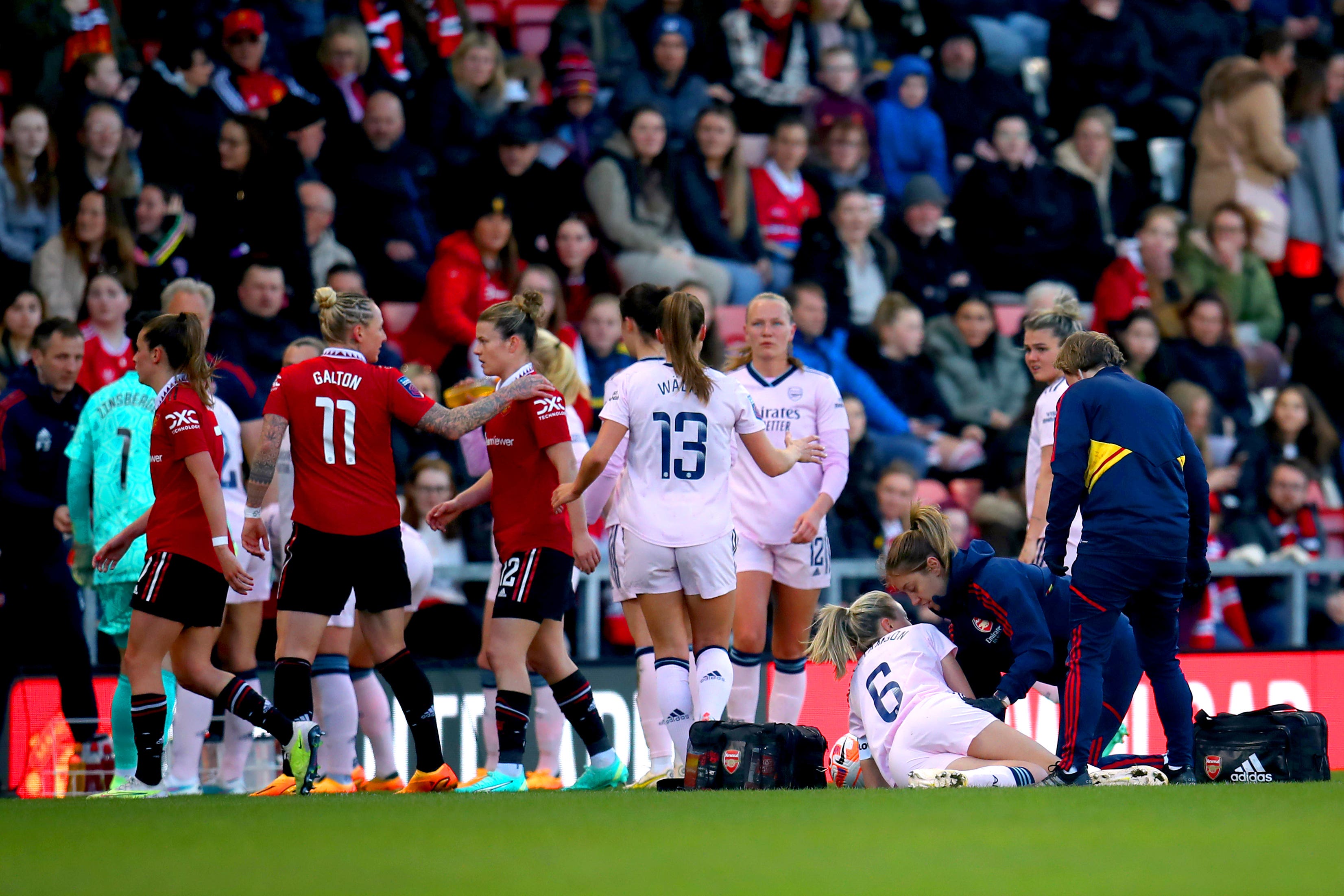 Leah Williamson suffered an ACL injury while playing for Arsenal last April