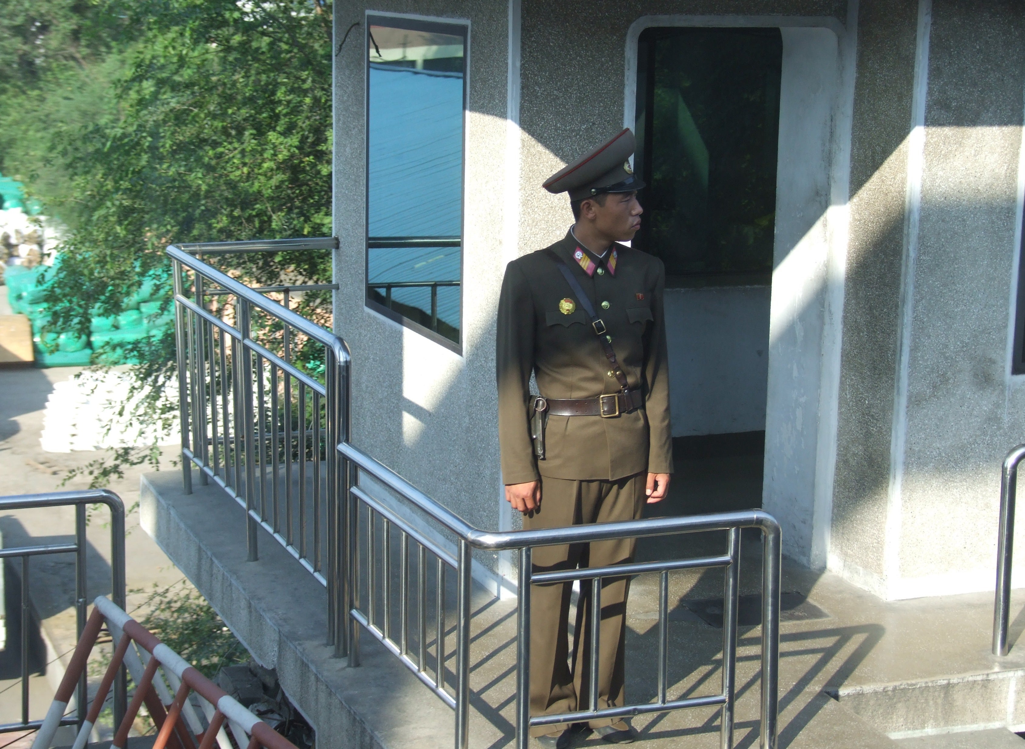 A North Korean soldier stationed at border near China, date unknown