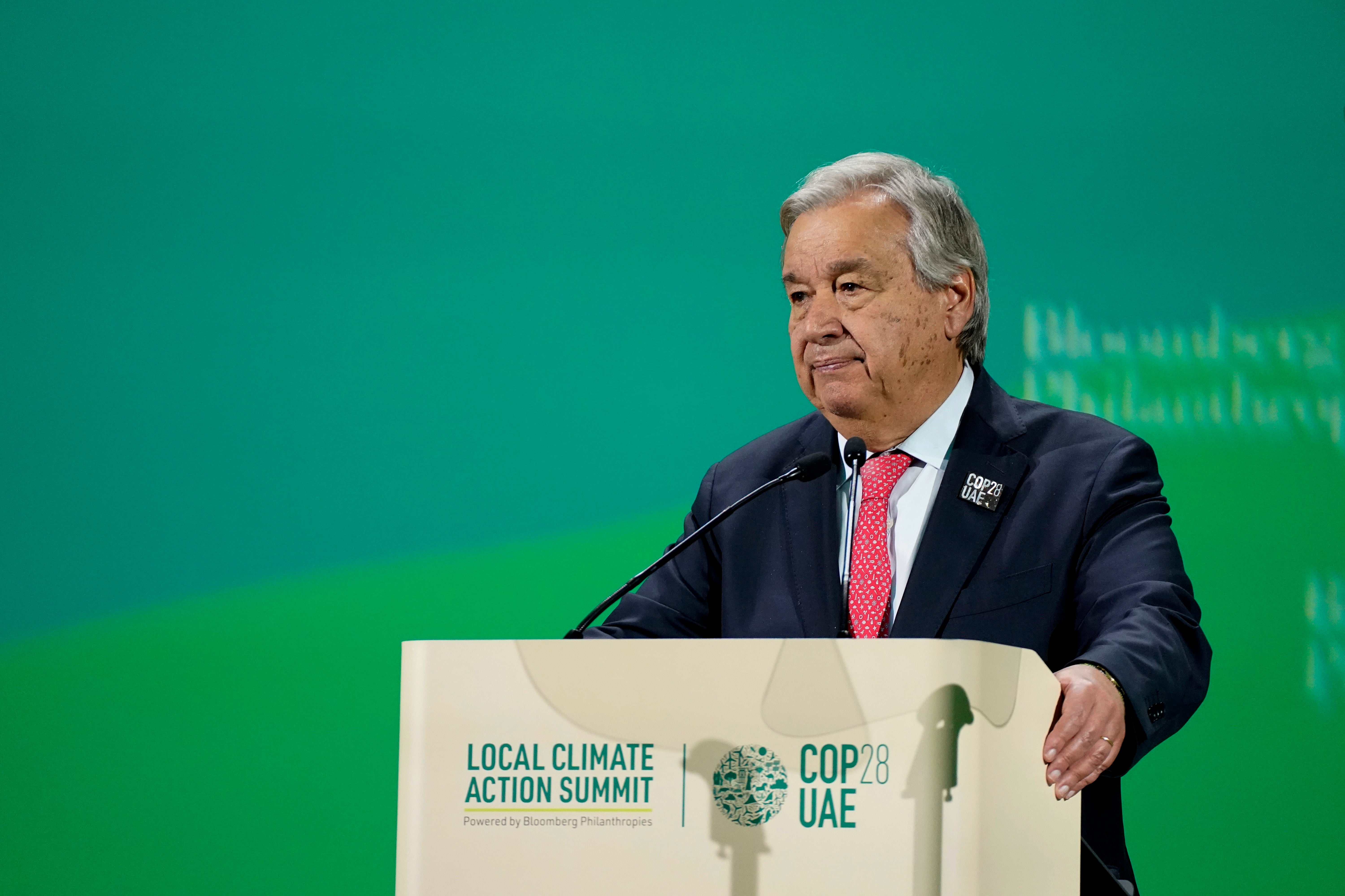 Antonio Guterres, the UN secretary general, warned that rising sea levels threaten ‘a mass exodus of entire populations on a biblical scale’