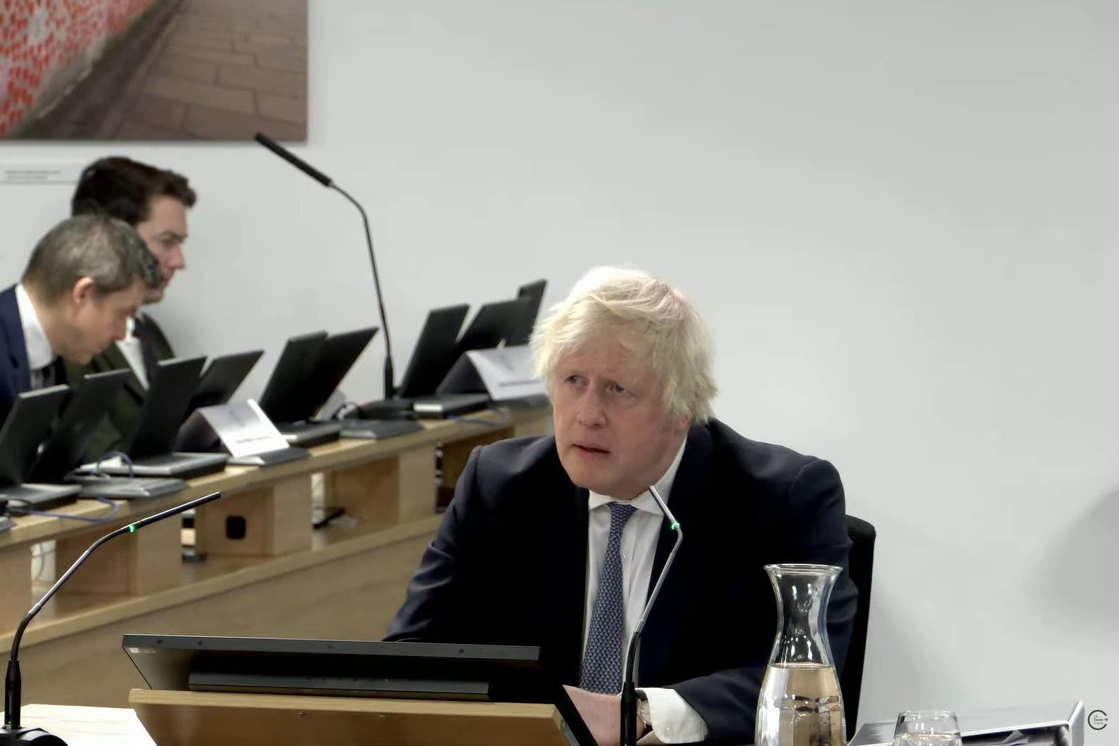 Former prime minister Boris Johnson giving evidence to the inquiry