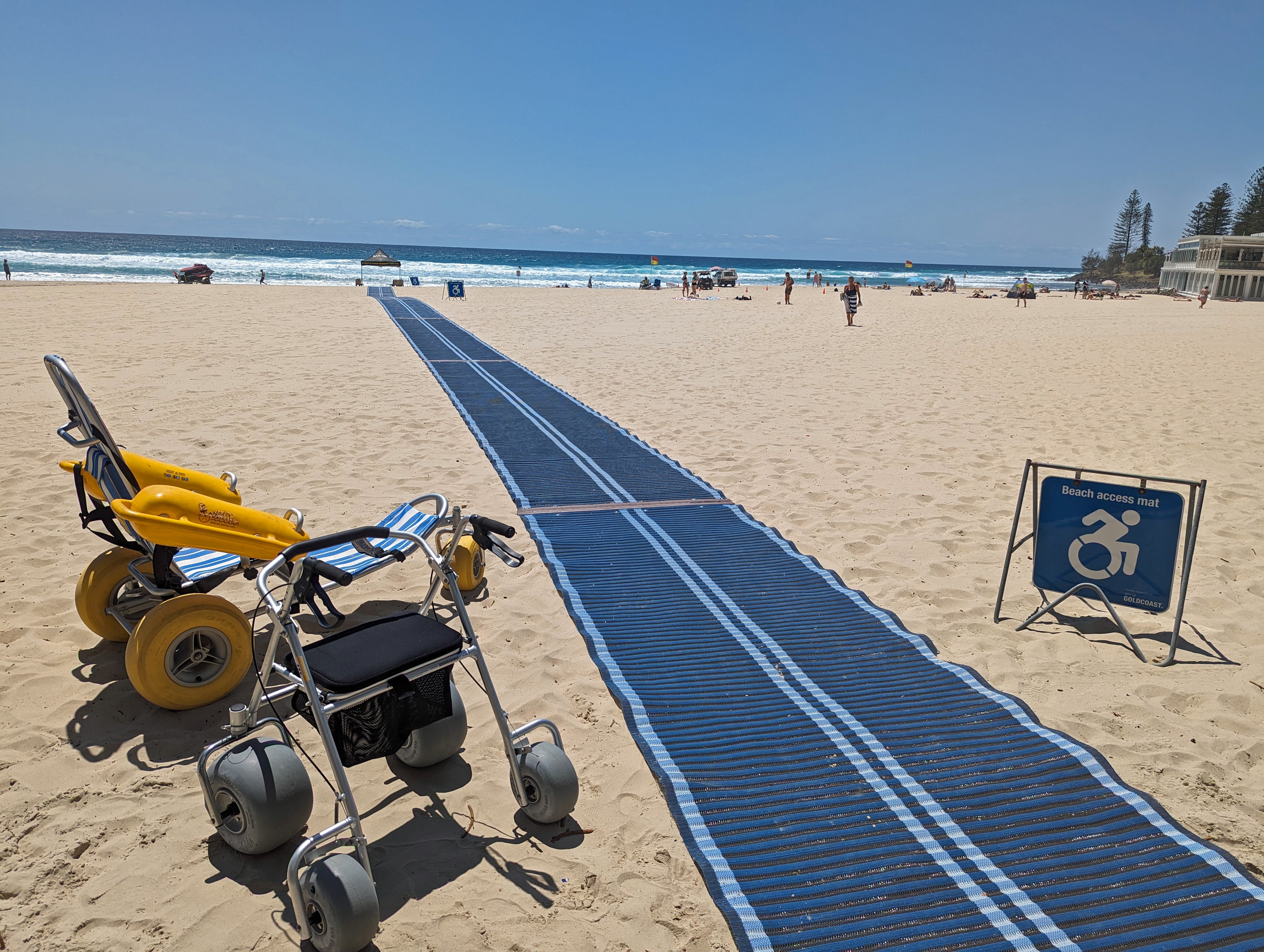 Burleigh Heads beach has introduced access matts