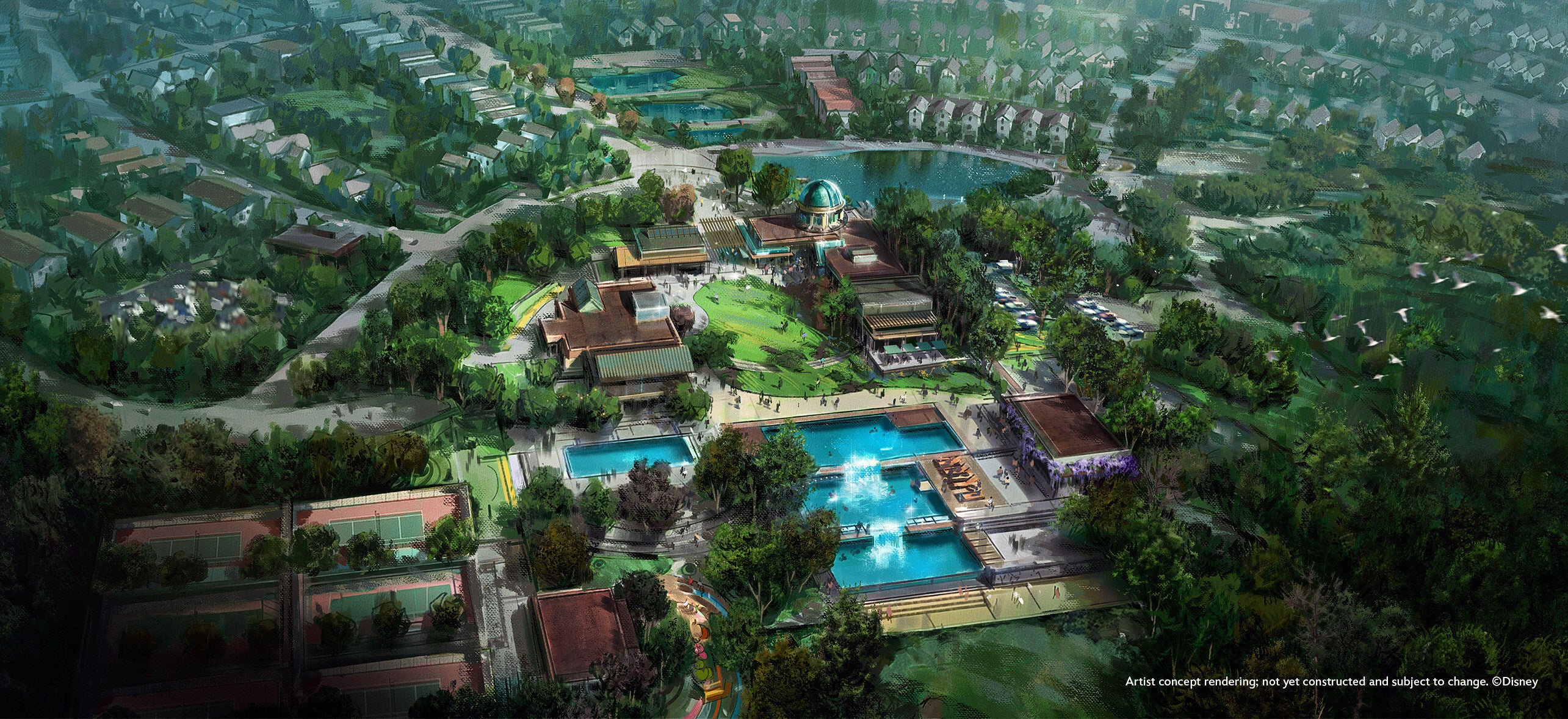 Aerial rendering of Asteria, a new Storyliving by Disney community coming to North Carolina