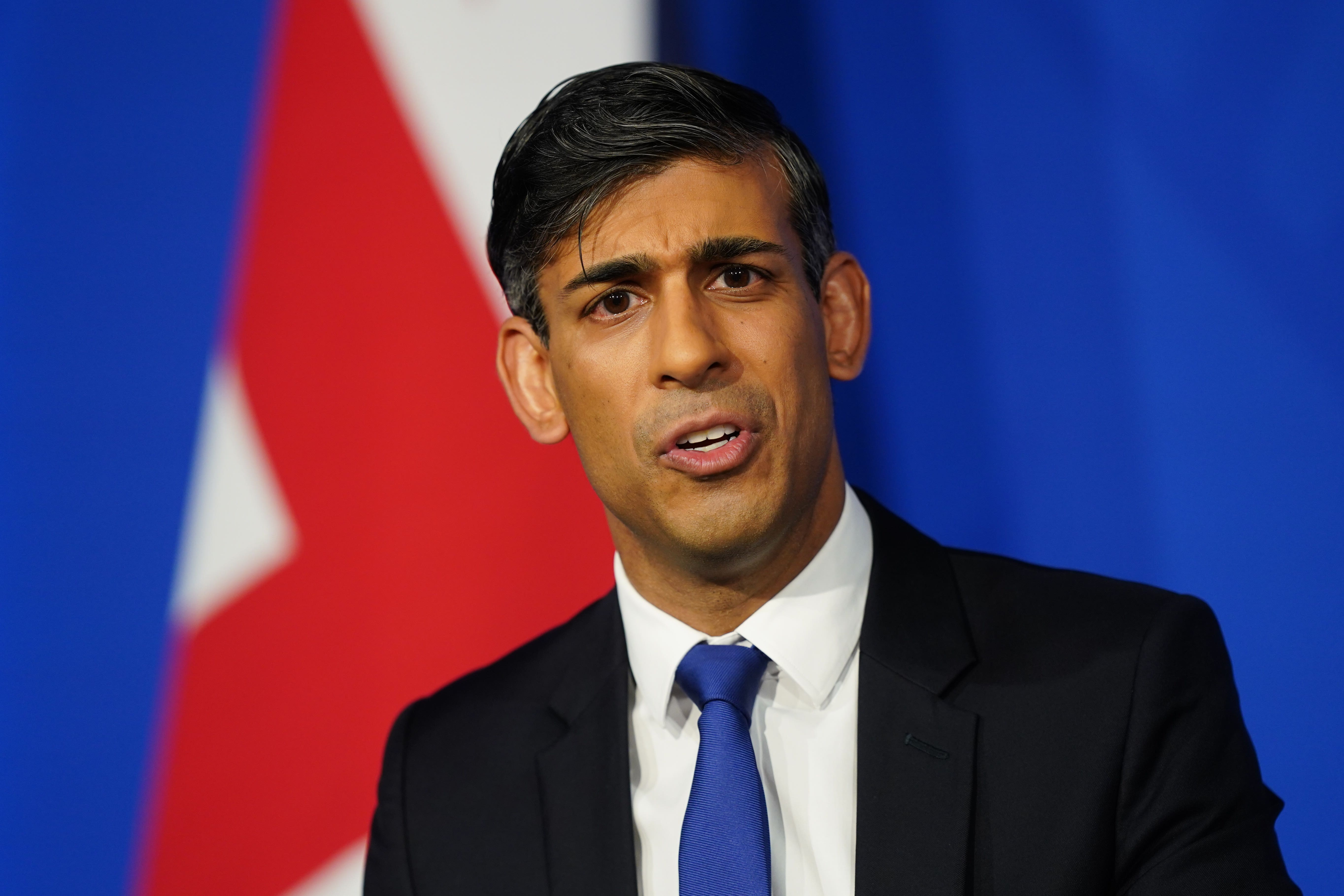 Prime Minister Rishi Sunak held a press conference on the Rwanda asylum plan (James Manning/PA)