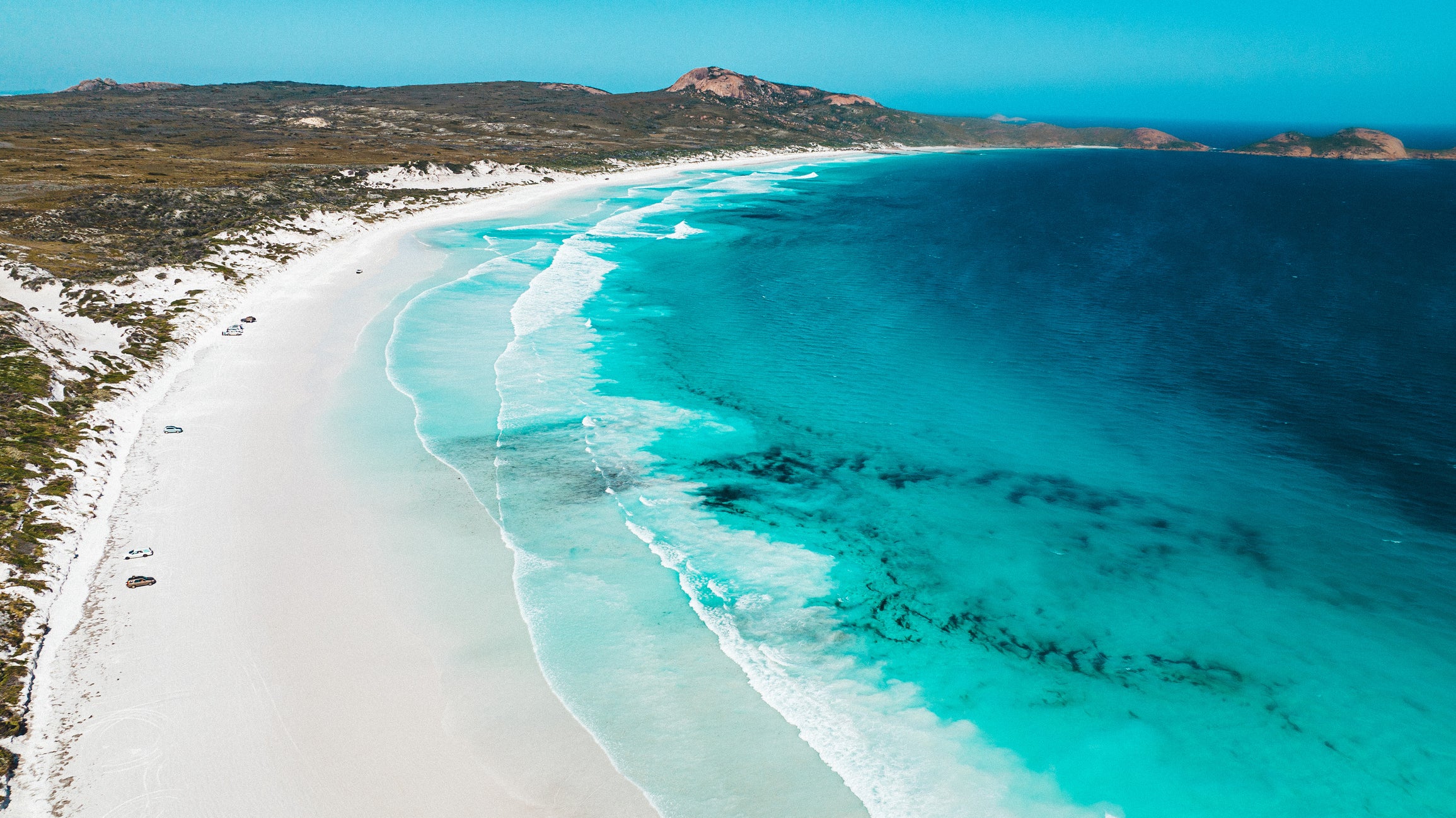 The Esperance inlet, Lucky Bay, has blinding white sands and a palette of turquoise waters