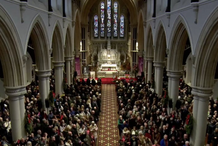 Inside the church of Shane MacGowan’s funeral