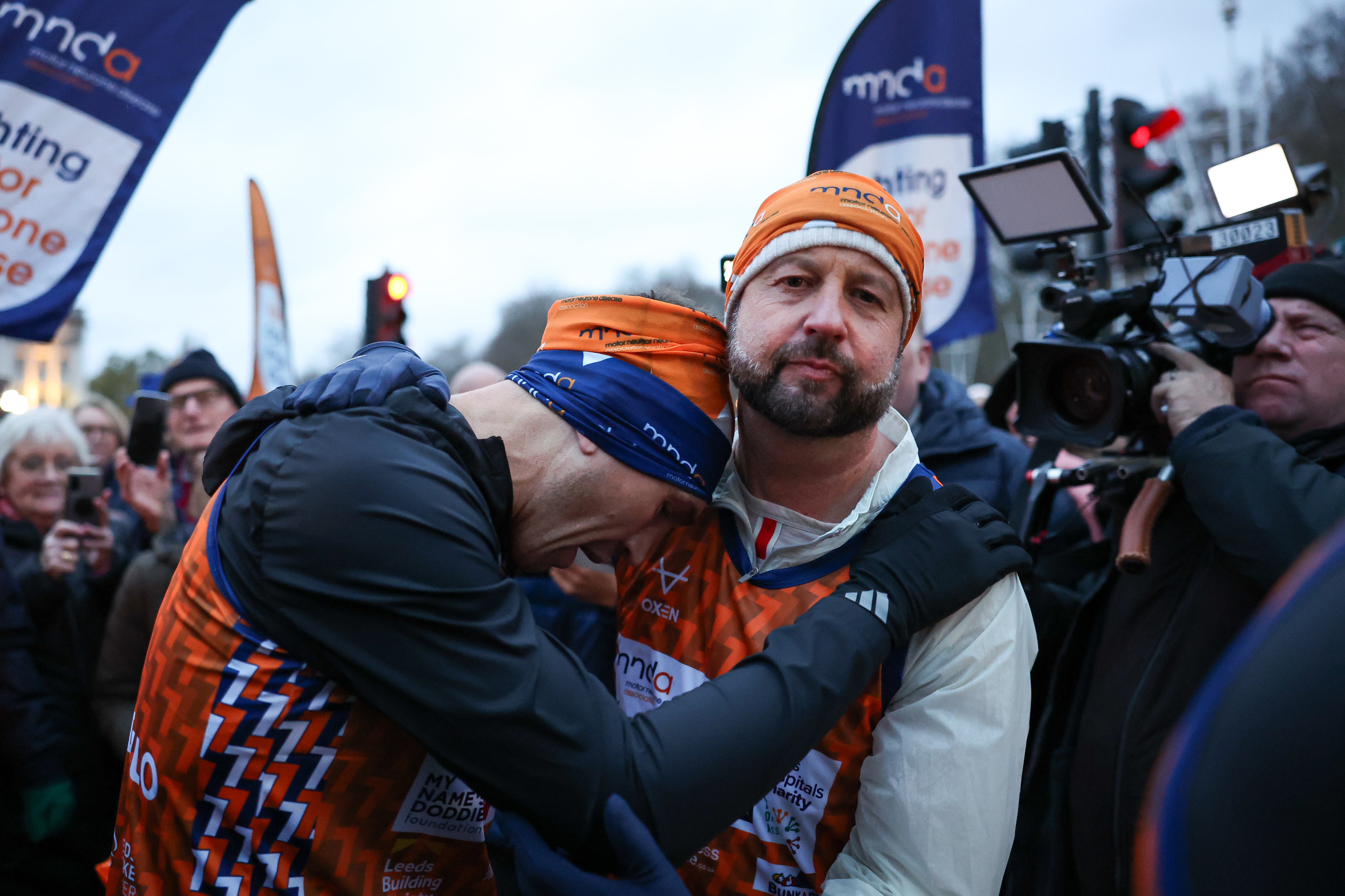 Sinfield was overcome with emotion at the finish line