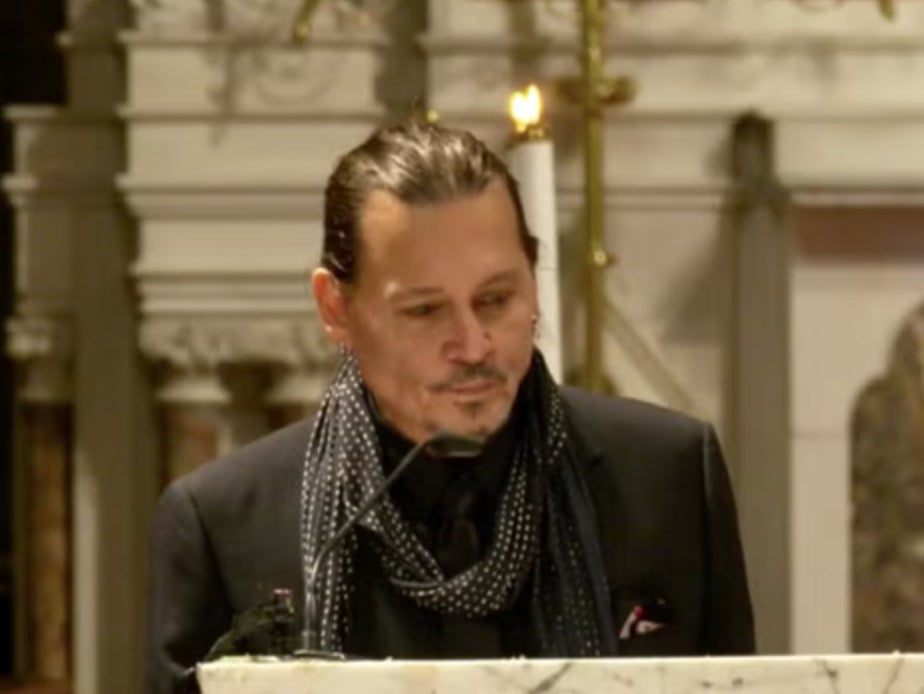 Johnny Depp at Shane MacGowan’s funeral