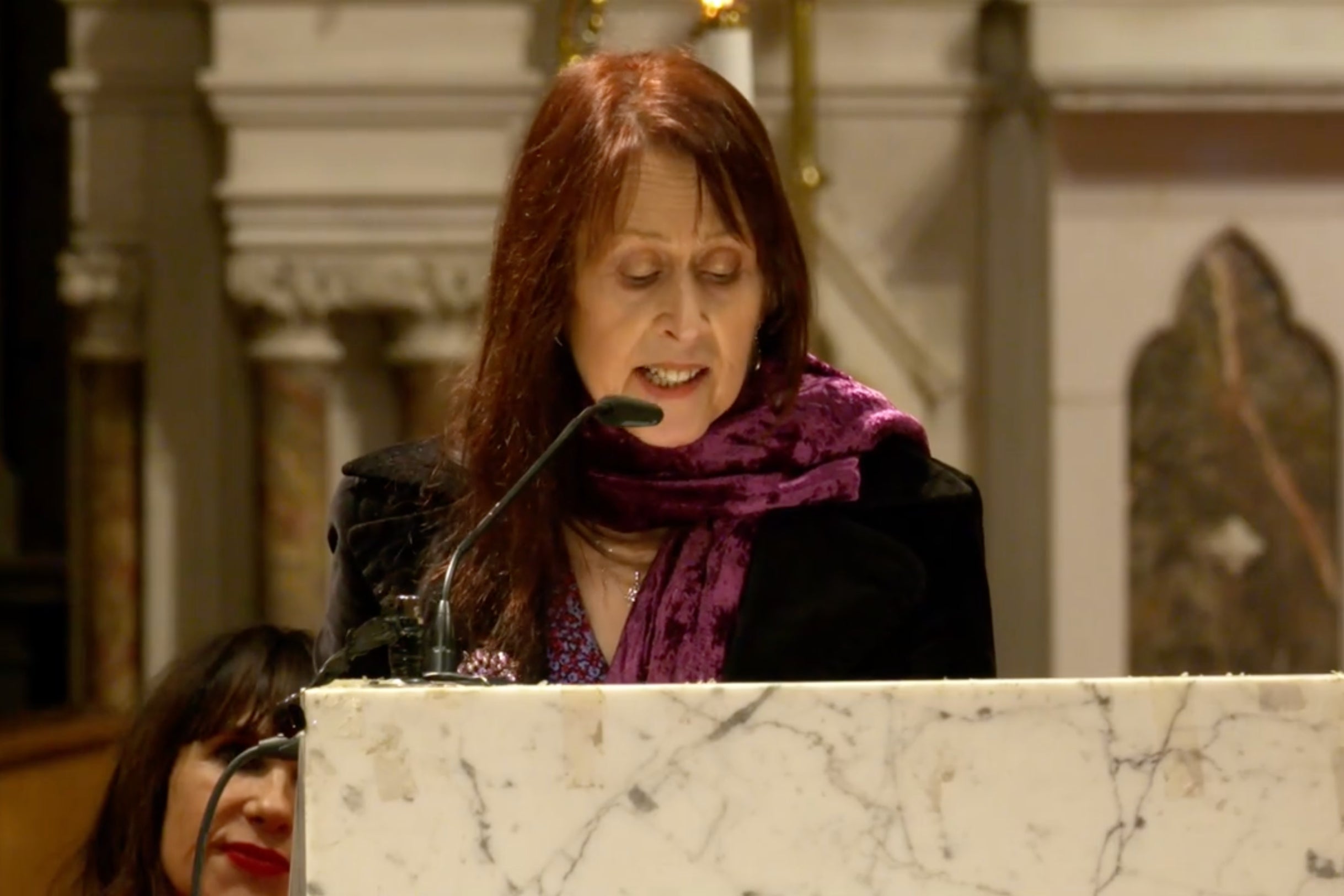 Siobhan MacGowan delivers a eulogy for her brother