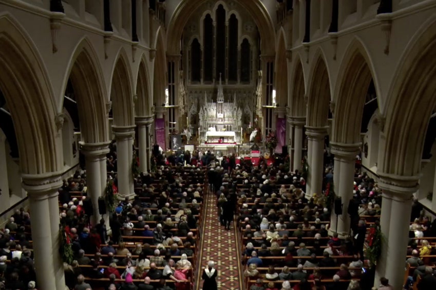 Mourners take communion at Shane MacGowan’s funeral