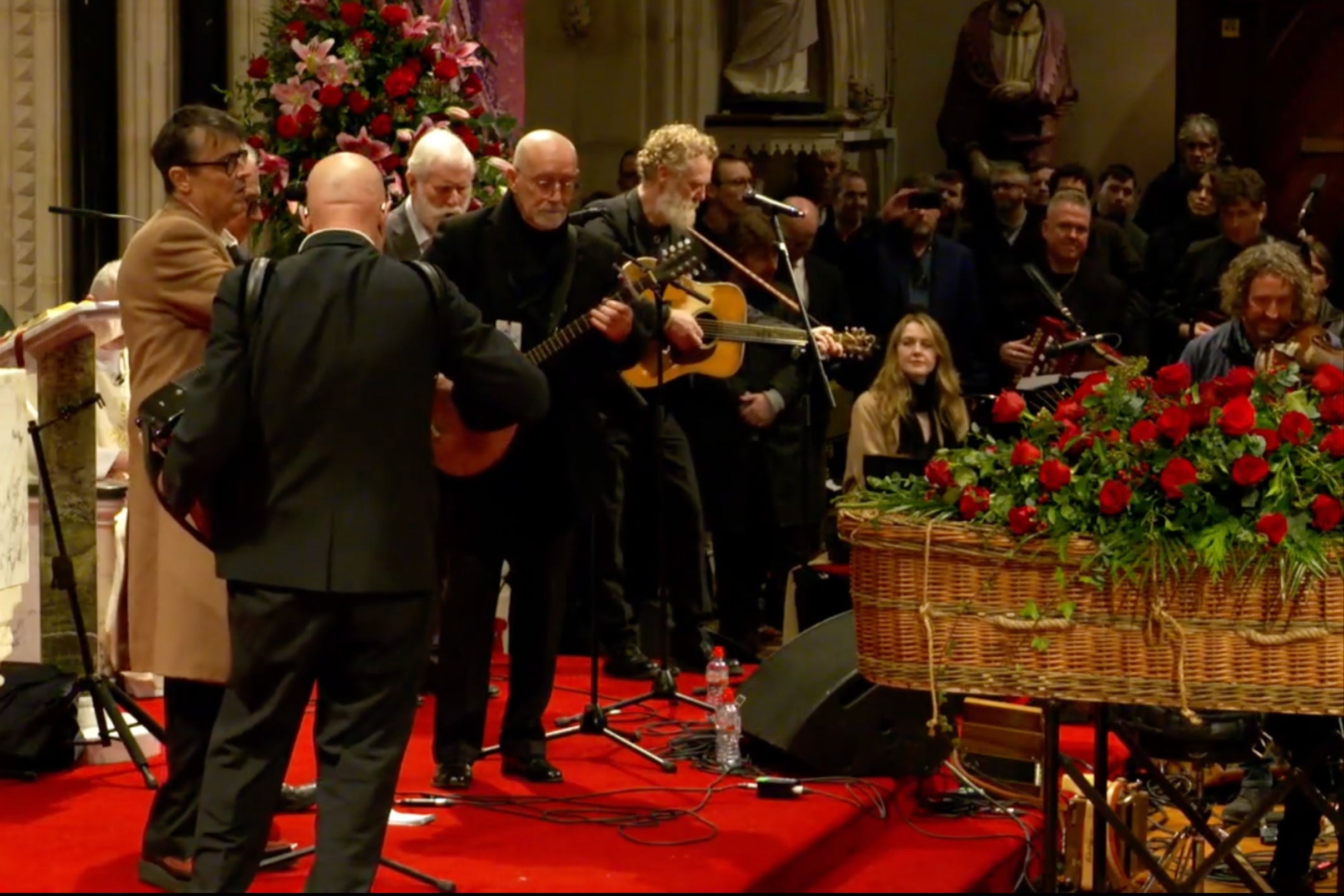 MacGowan’s former bandmates in The Pogues: Jem Finer, Terry Woods, Spider Stacey and James Fearnley