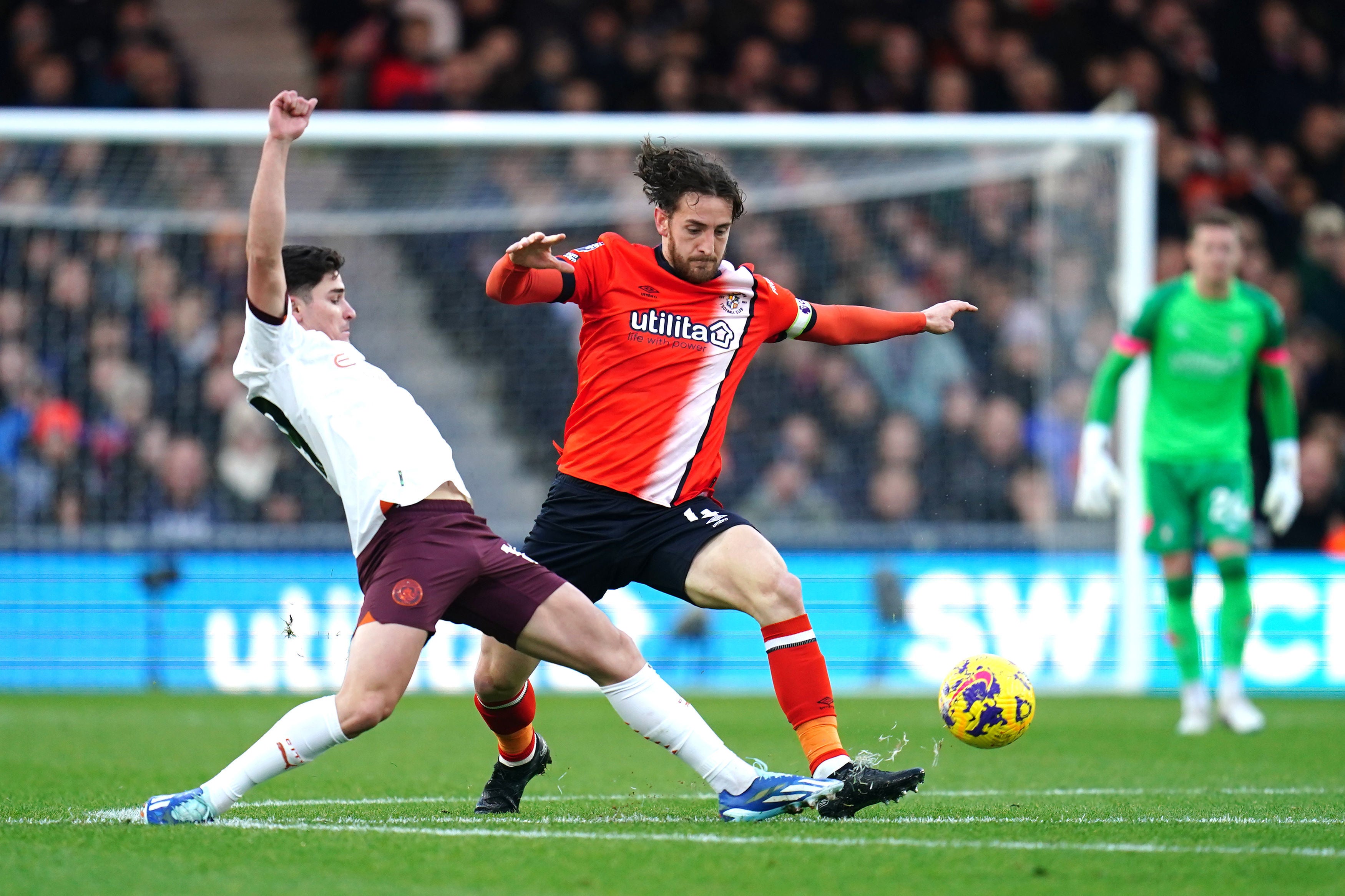 Tom Lockyer, who is captain at Luton Town, collapsed during Saturday’s game