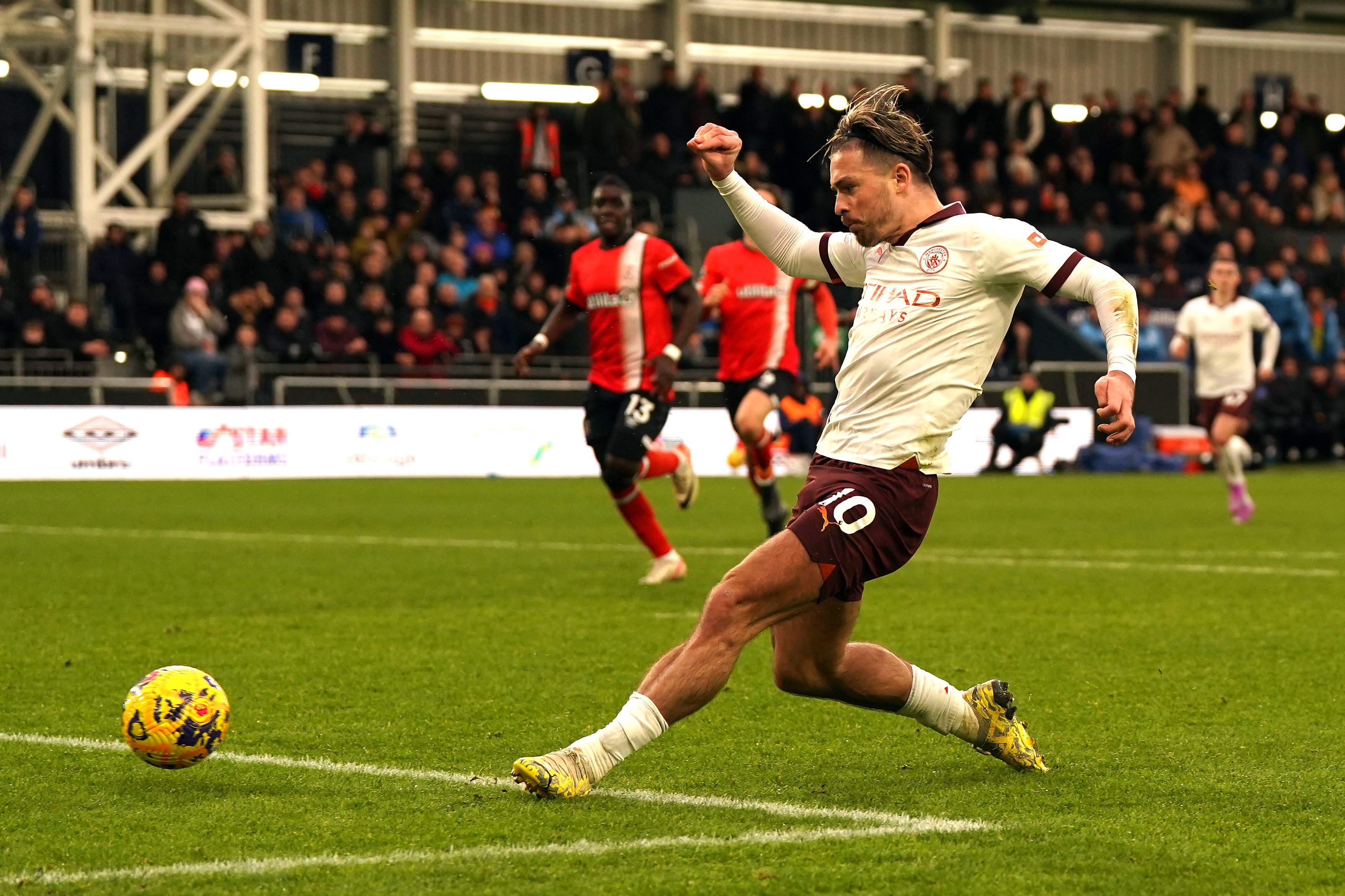 Jack Grealish scored Manchester City’s winner at Luton (Nick Potts/PA)