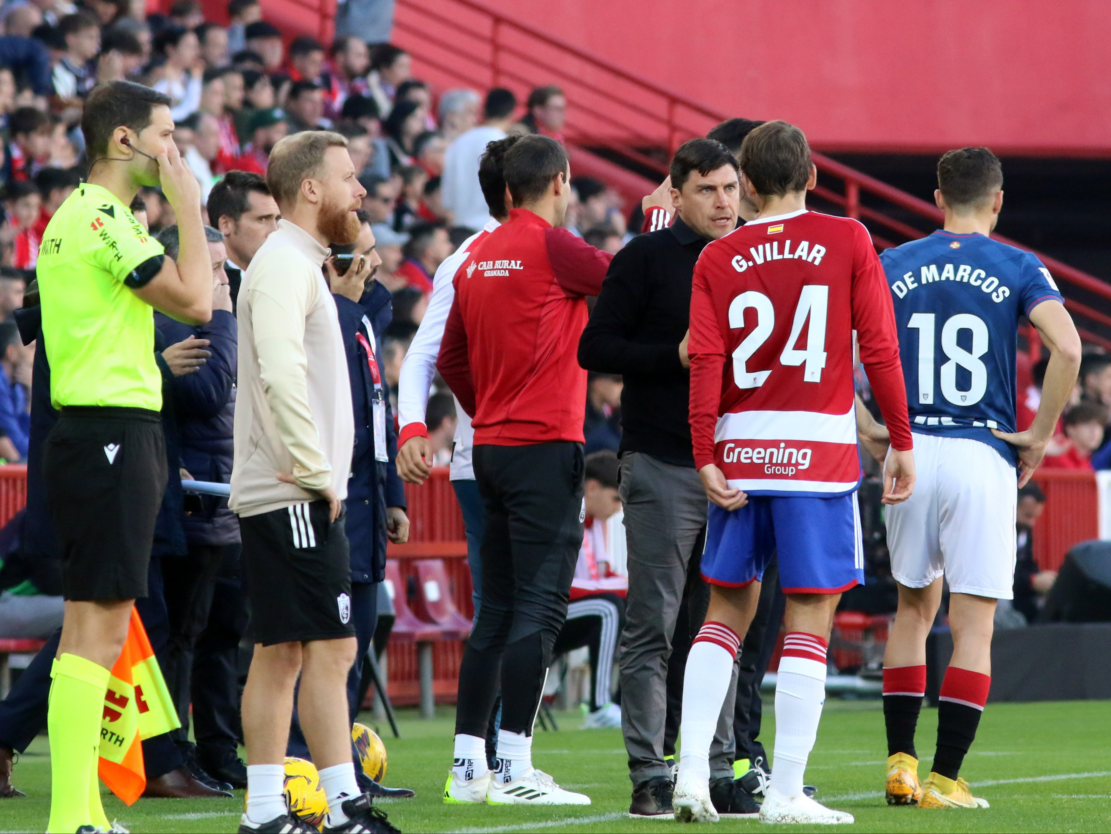 Play was stopped after just 15 minutes in Granada