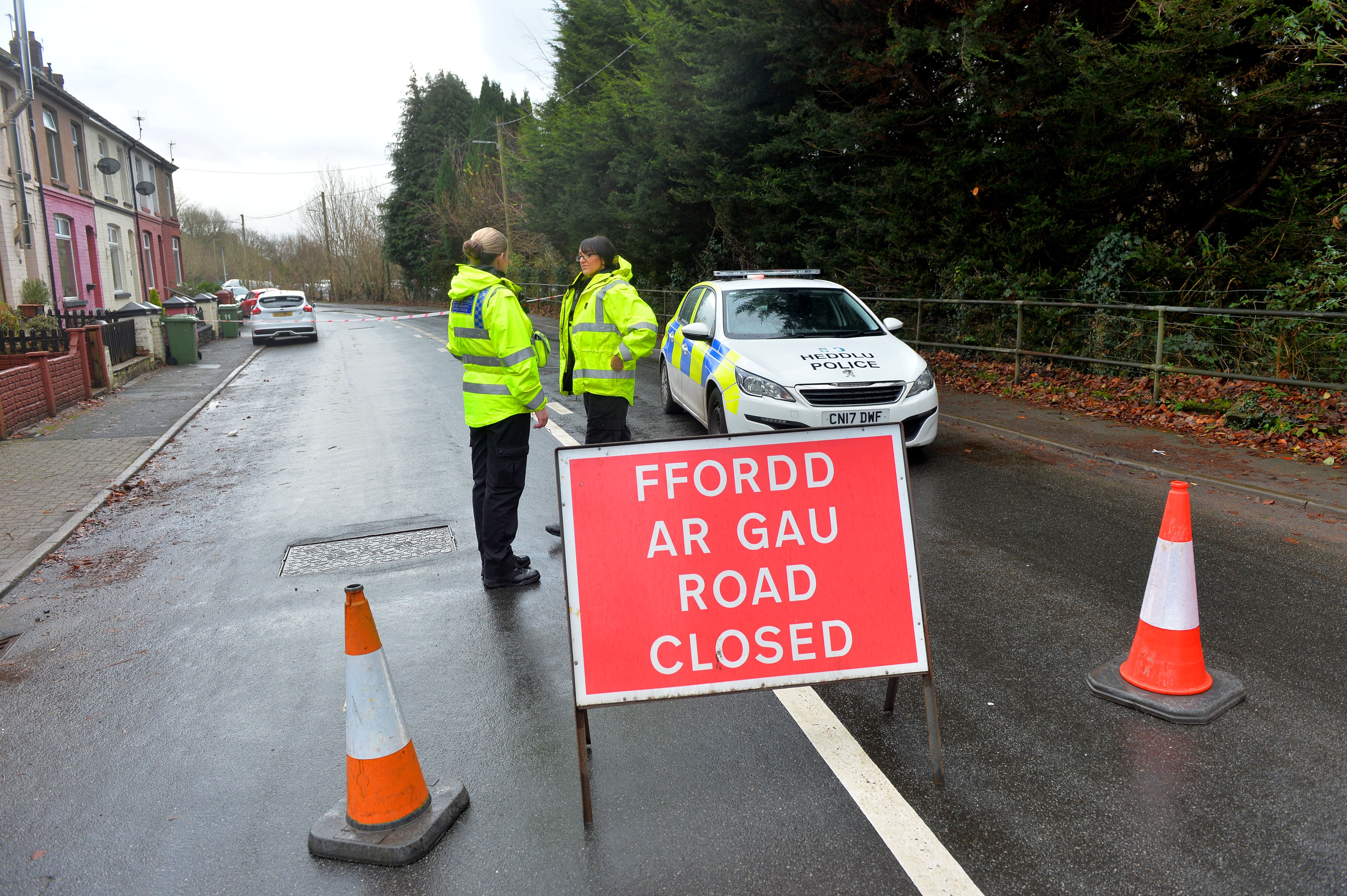 Police closed Ely Valley Road in Coedely after collision