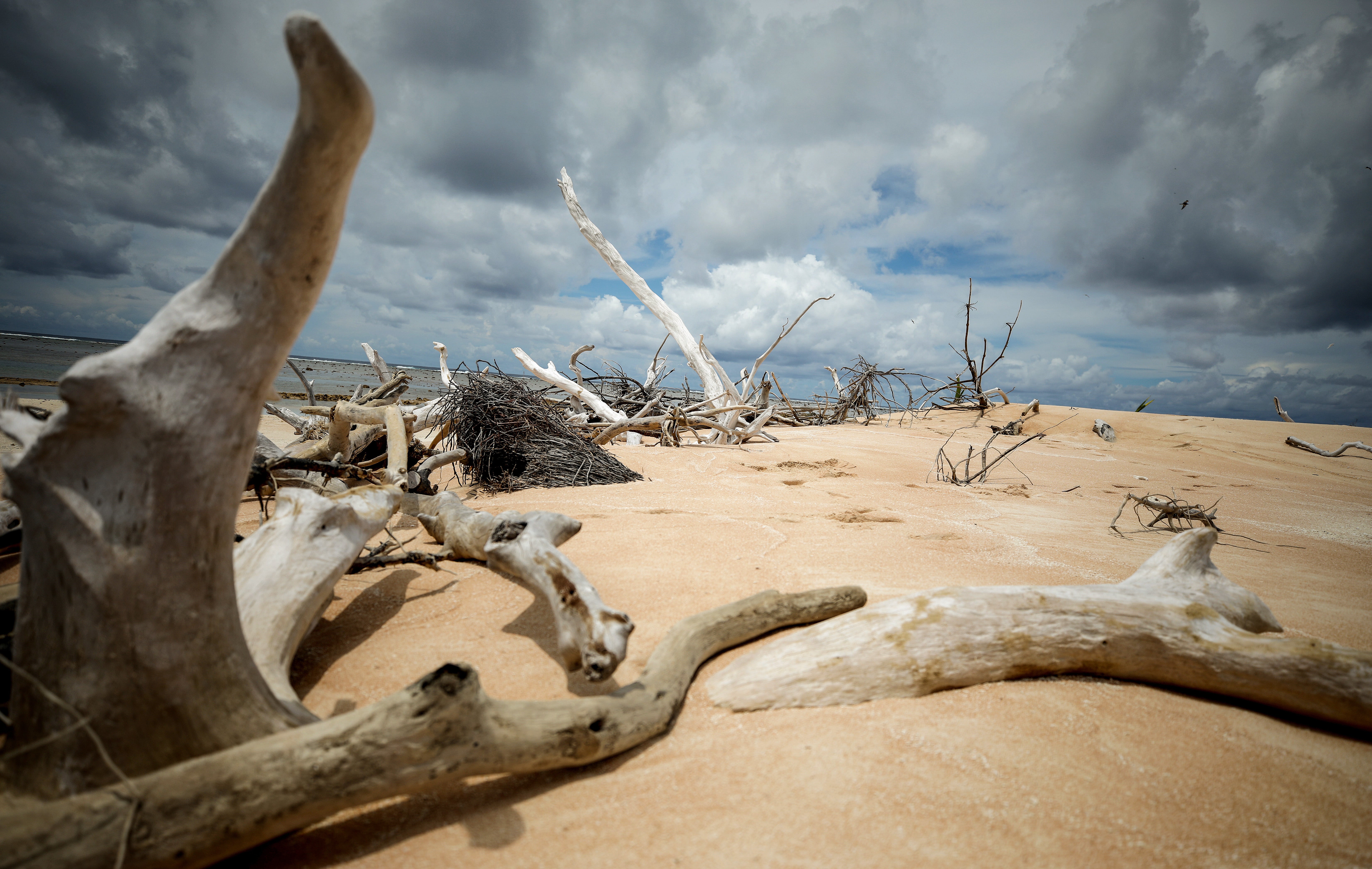 The aftermath of violent storm on Tuvalu, the likes of which are increasing with climate change