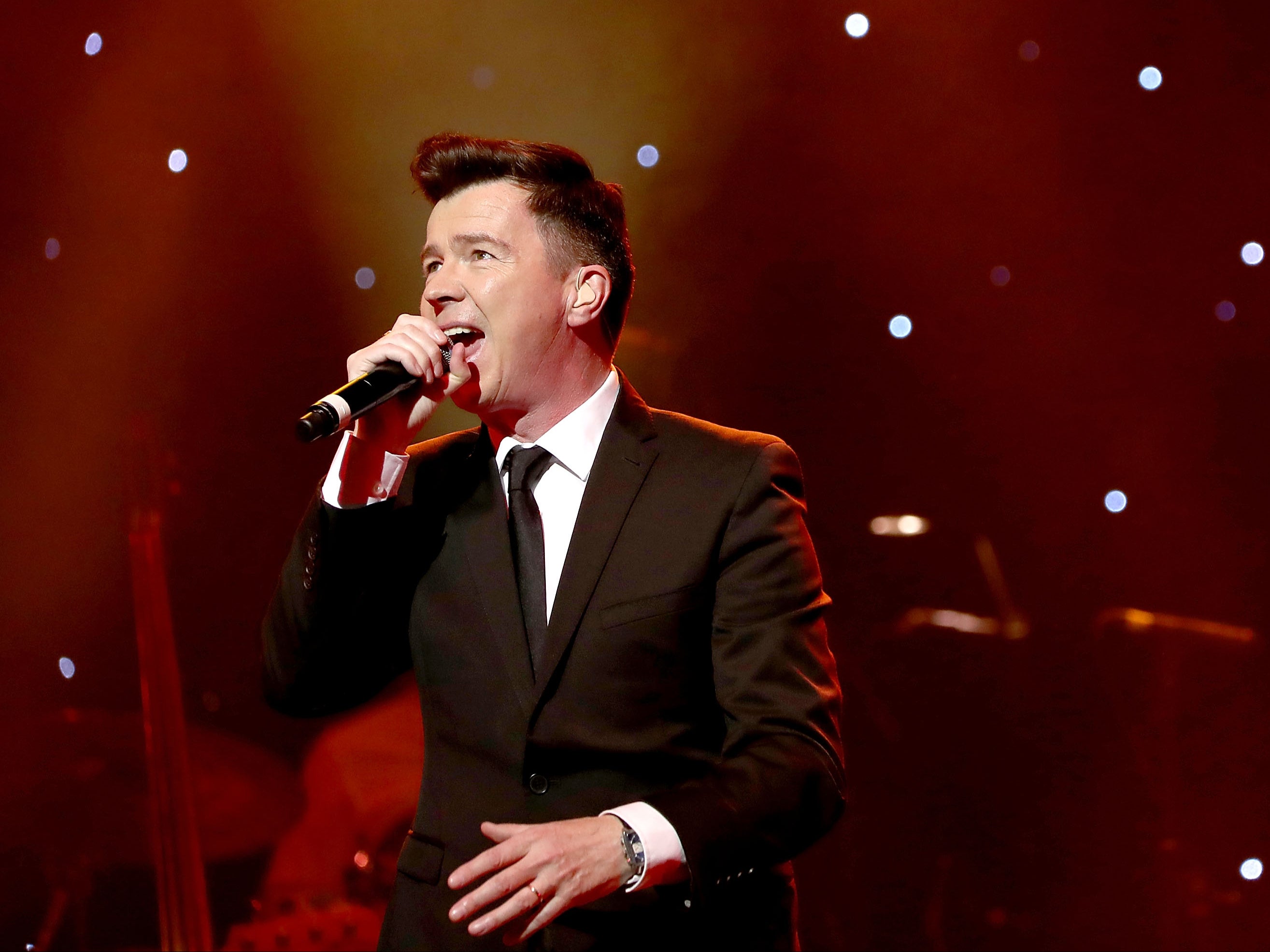 Rick Astley during his Magic of Christmas show at the London Palladium