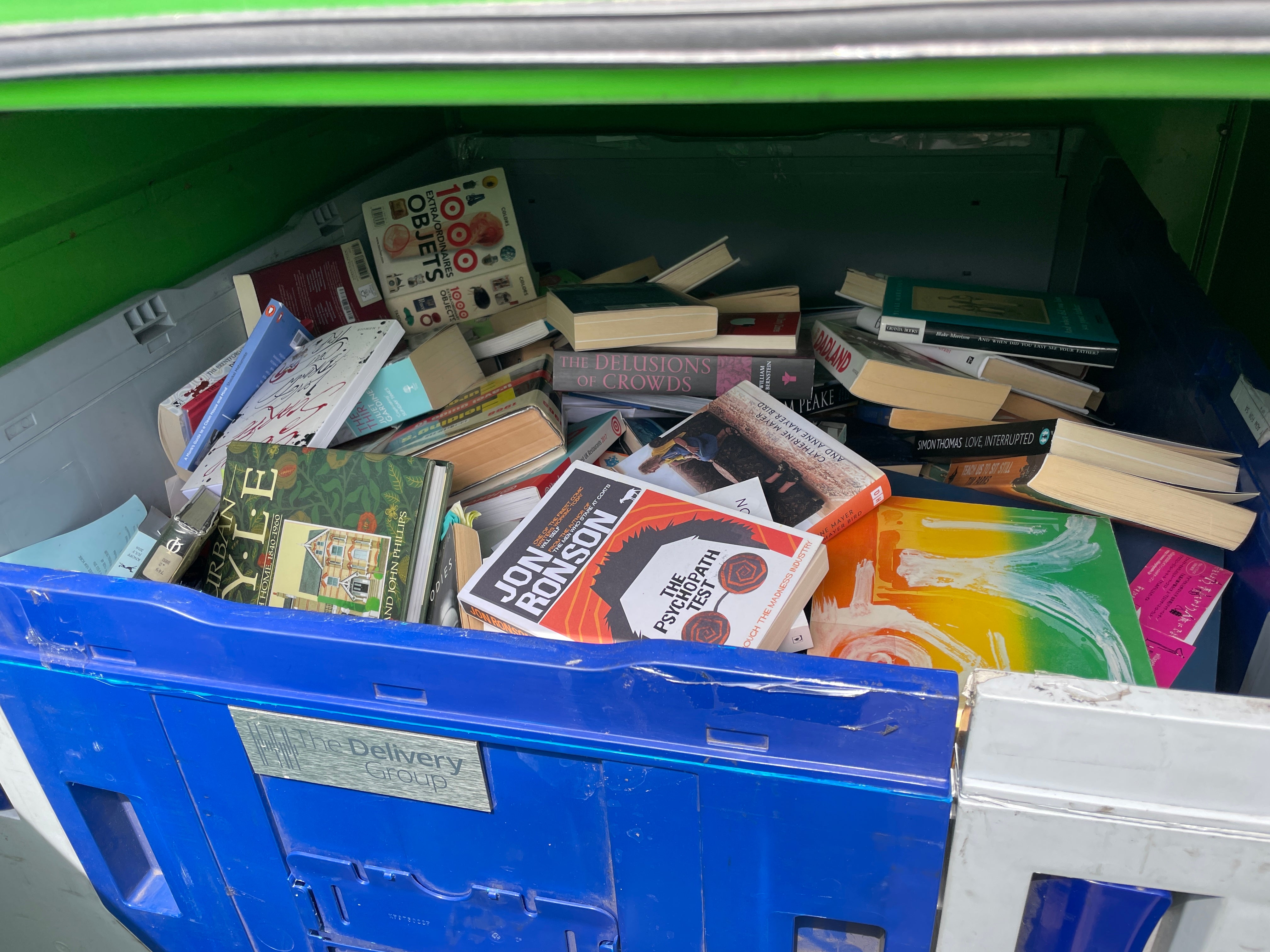 Jonathan’s books don’t look as appealing once they hit the charity bin