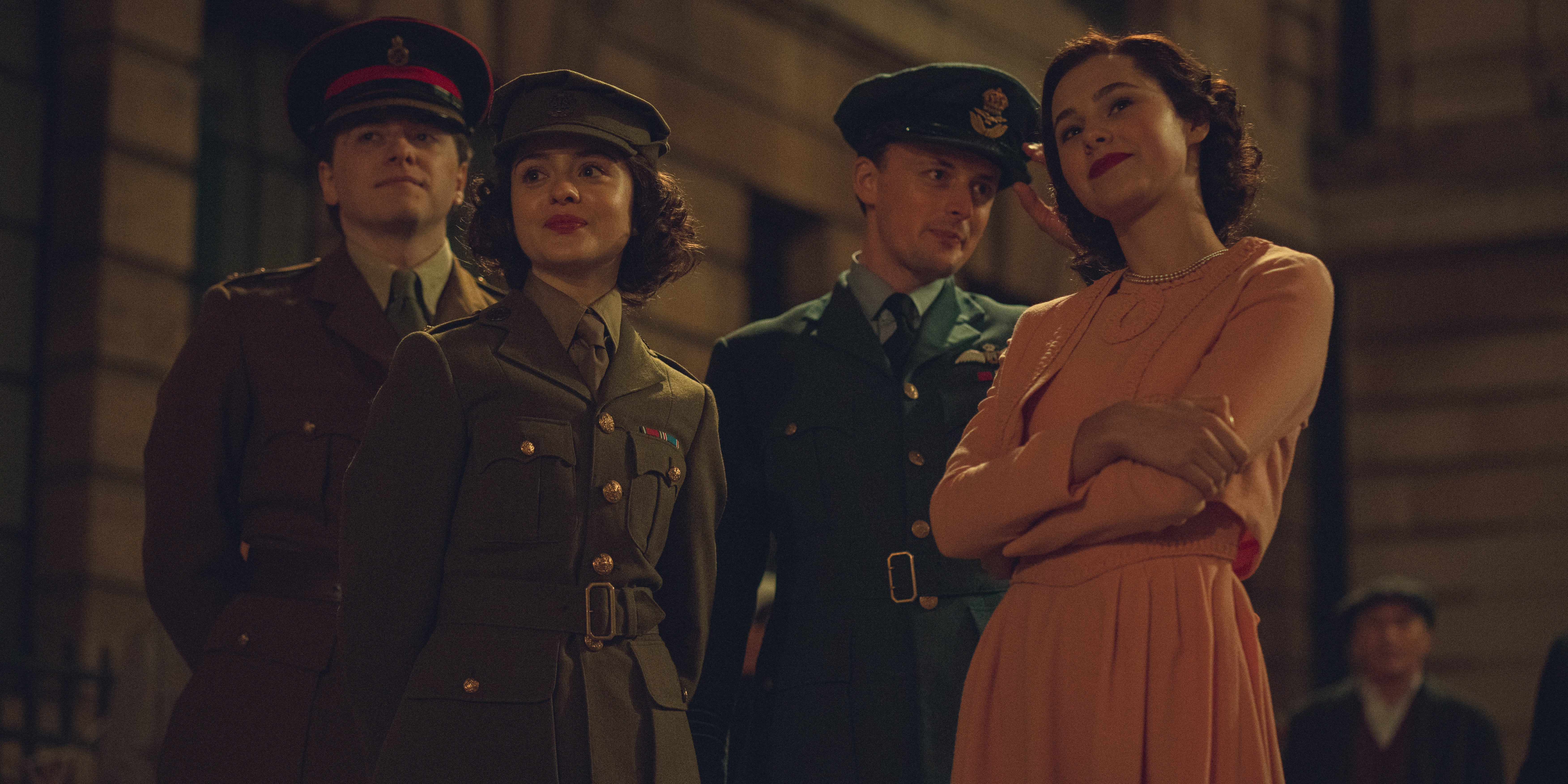 The young Queen and Princess Margaret on VE Day