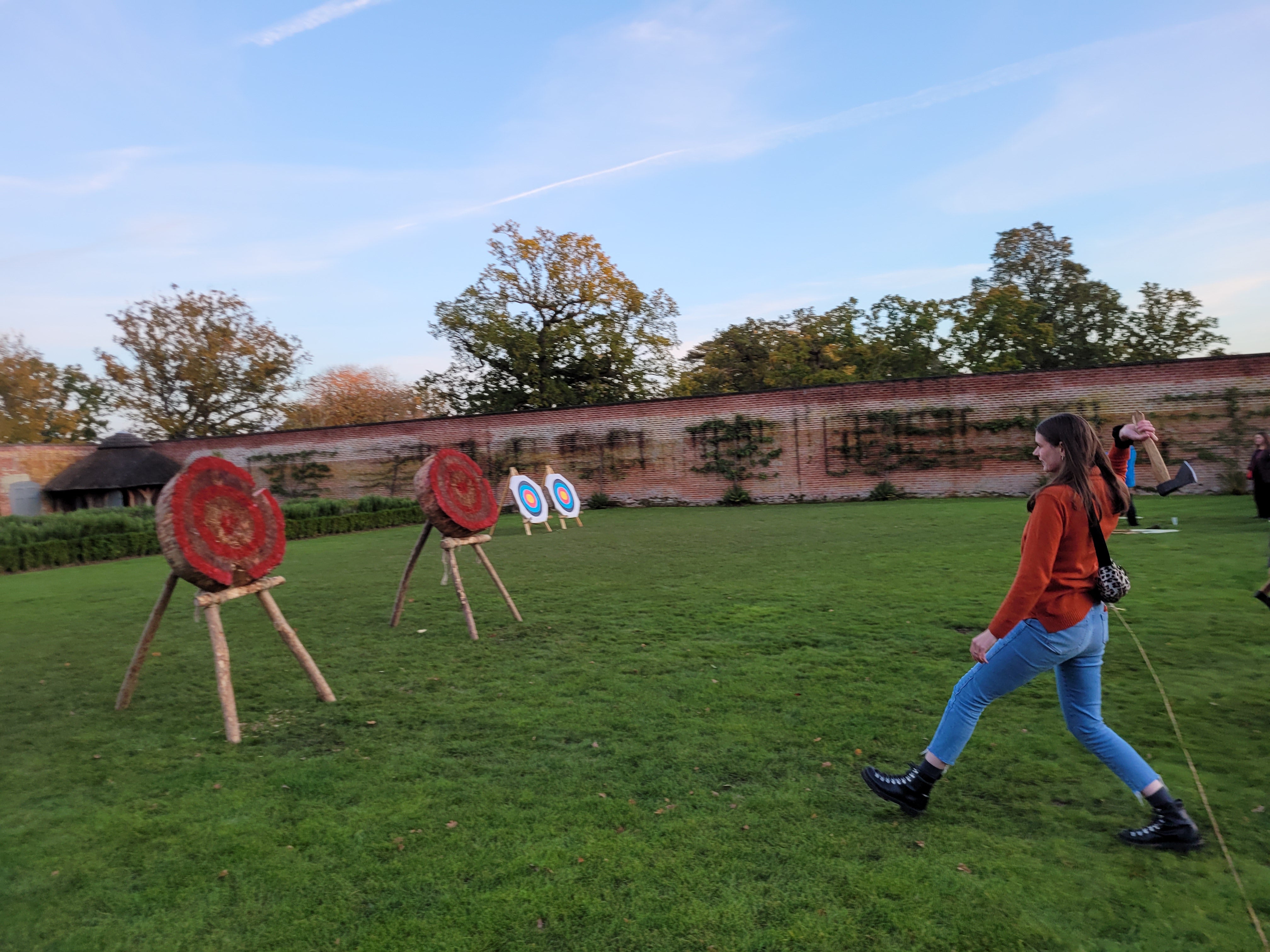 Axe throwing is on the itinerary for adventurous guests