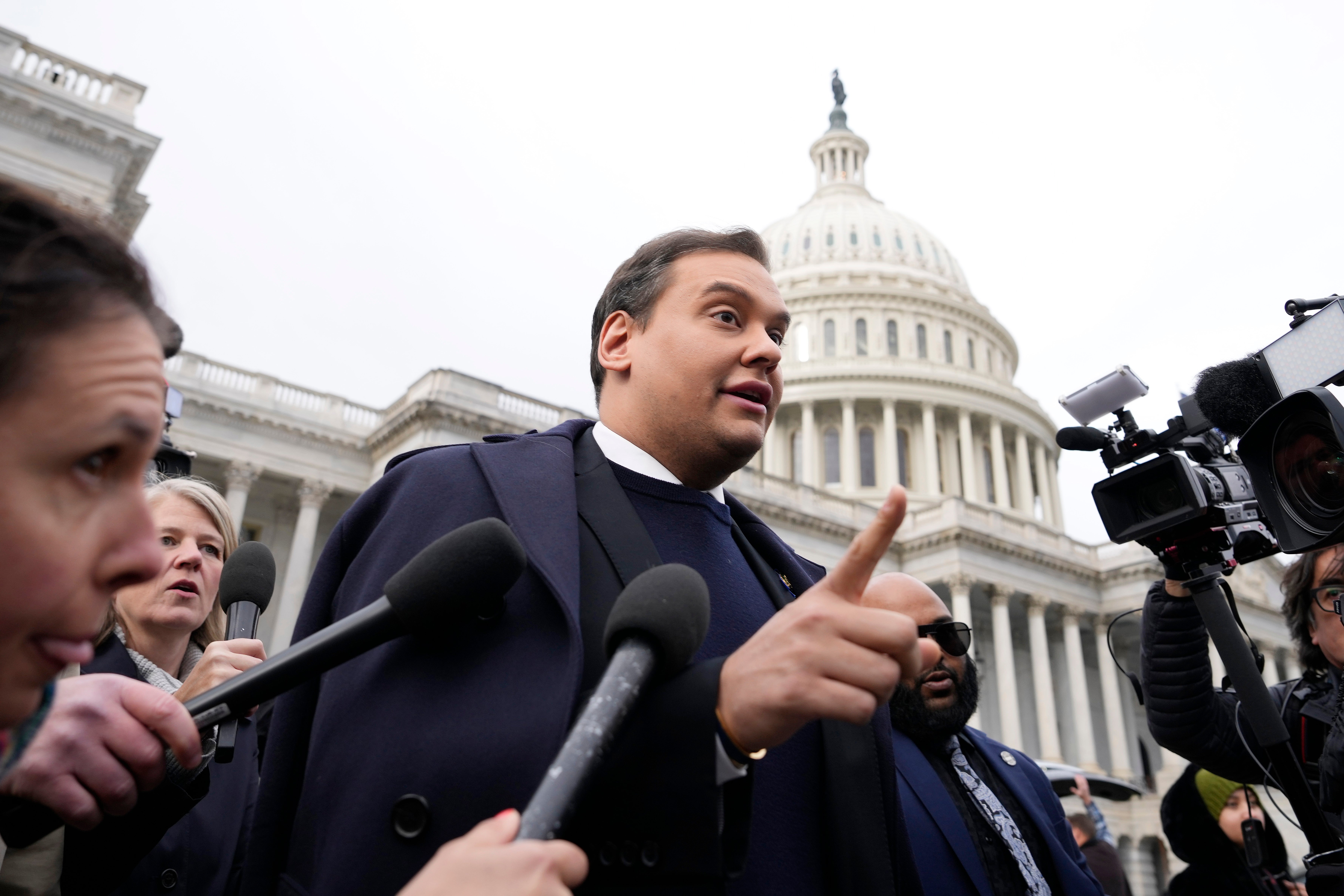 George Santos leaves the US Capitol after being expelled on 1 December