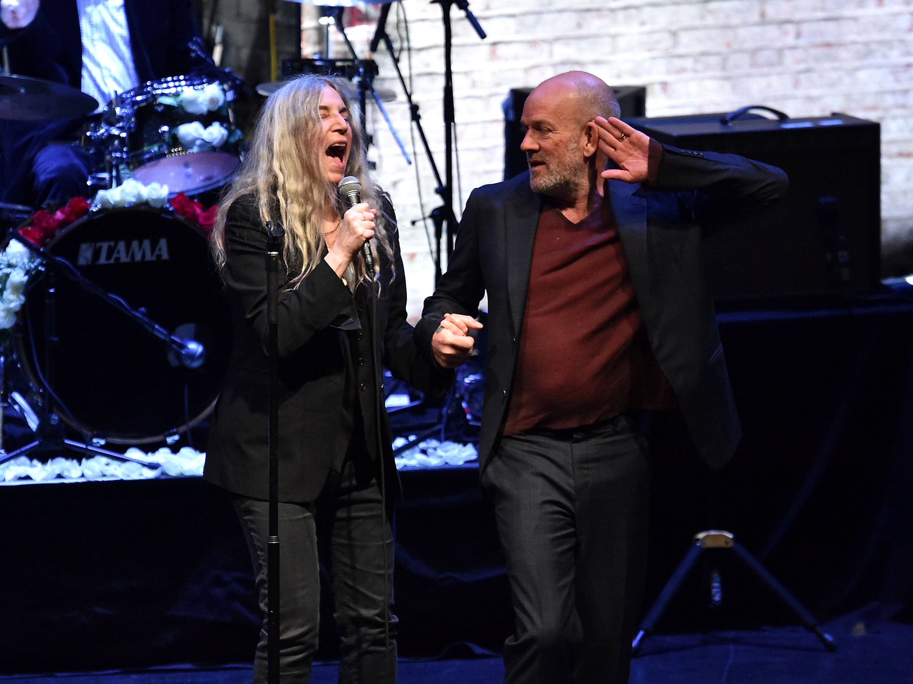 Patti Smith and Michael Stipe performing ‘Horses’ at the Tribeca Film Festival in 2018