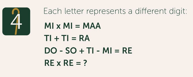 Each letter represents a different digit