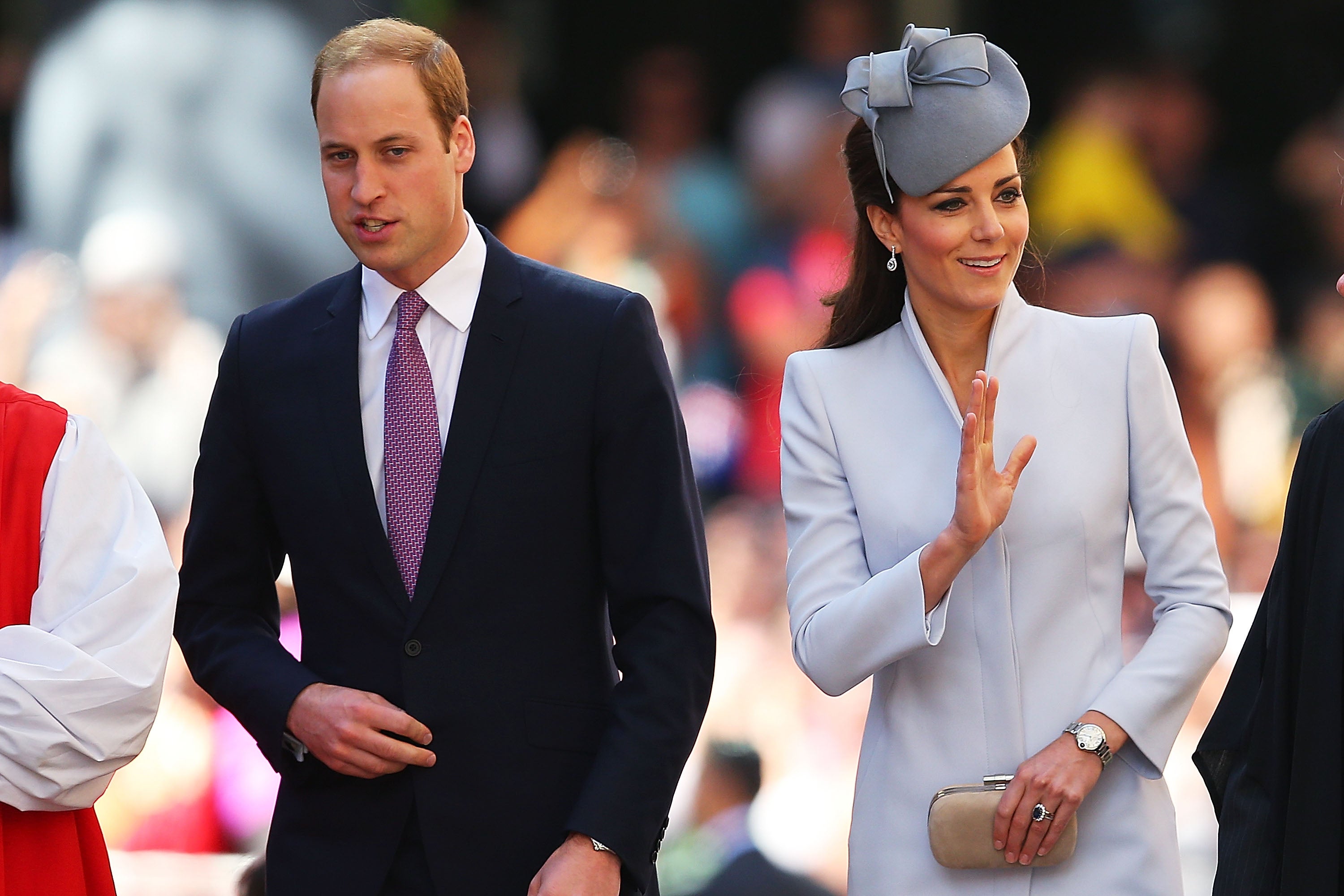 Prince William and Kate Middleton arrive at St Andrew's Cathedral for Easter Sunday Service on April 20, 2014 in Sydney, Australia.