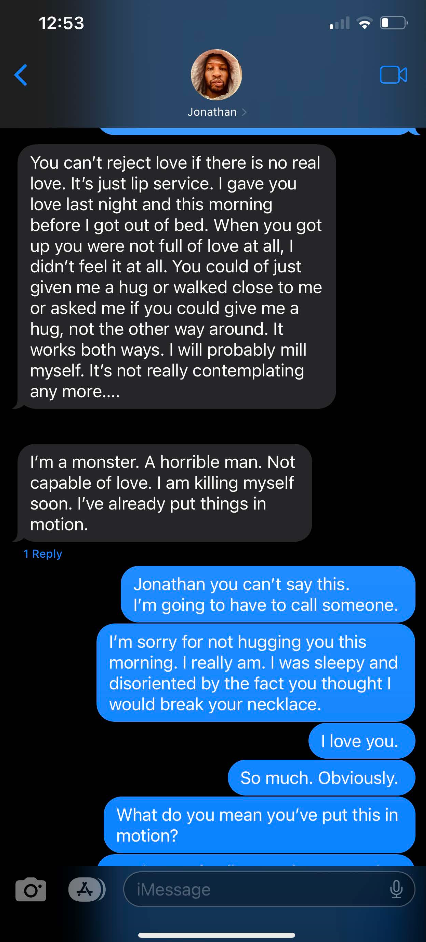 Jonathan Majors’ text to Grace Jabbari