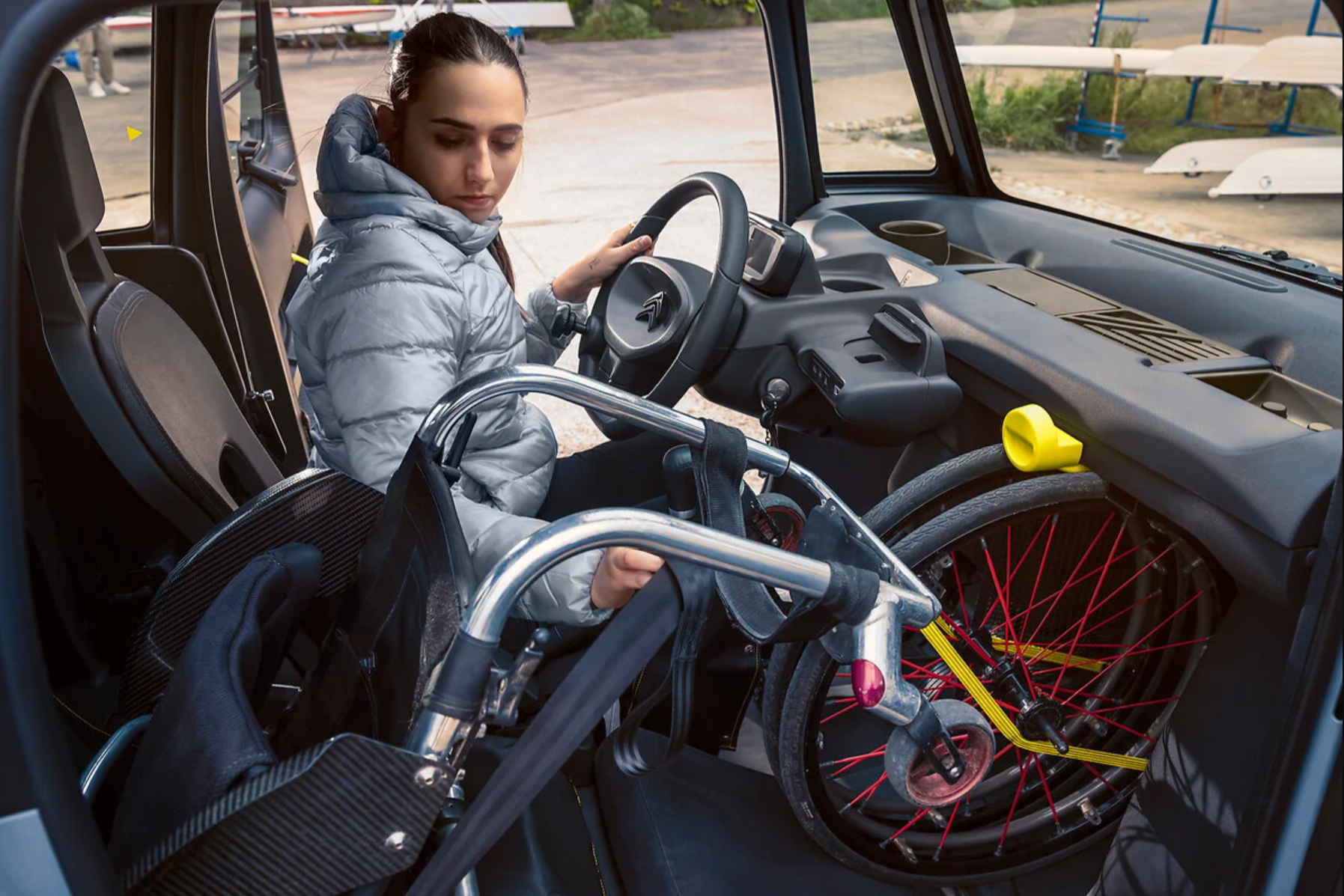 A specially adapted Citroën Ami ‘For All’ is designed for wheelchair users, while a ‘Cargo’ version is also available for delivery drivers