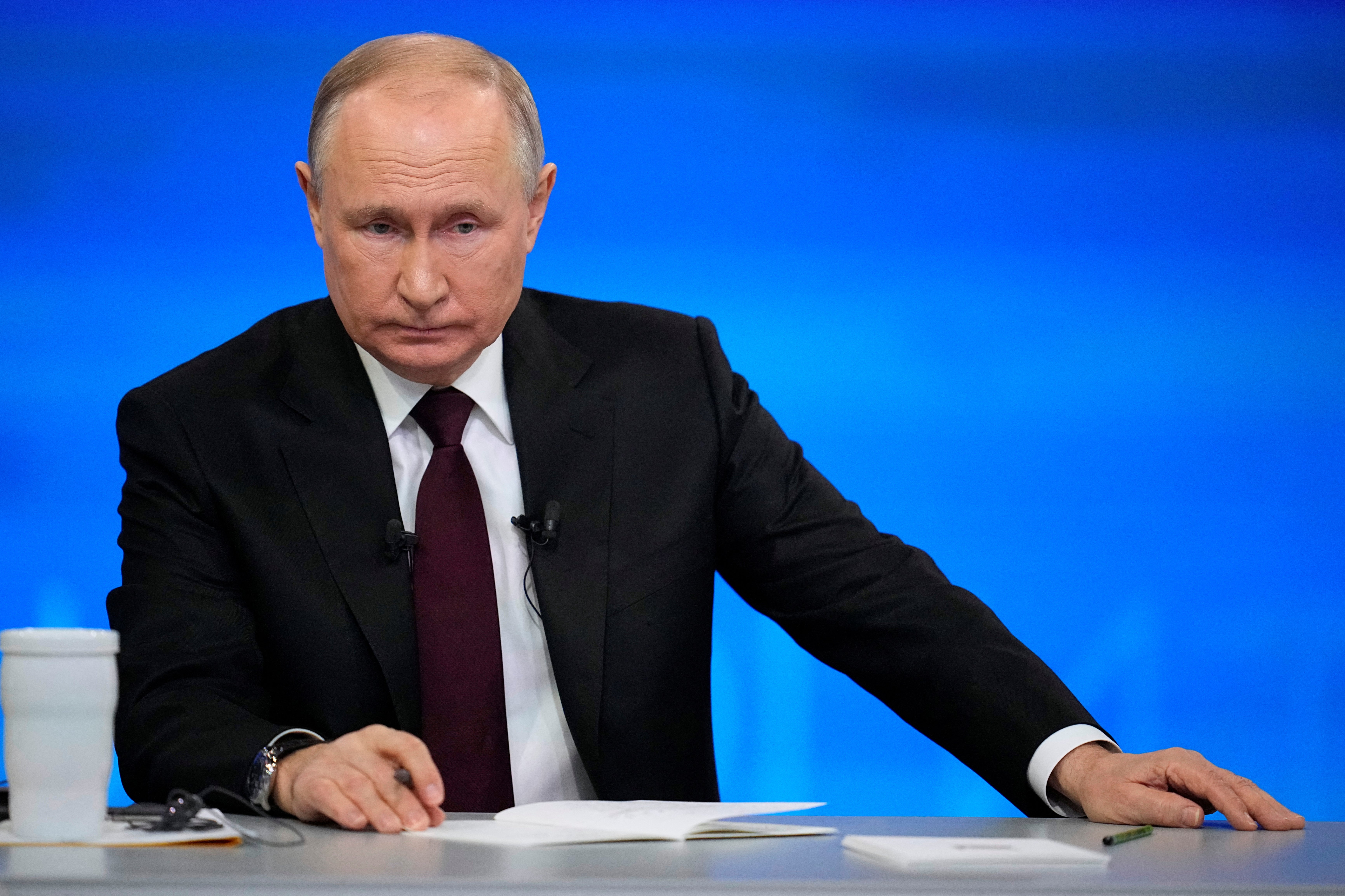 Putin was holding his first press conference since he ordered the invasion of Ukraine last February