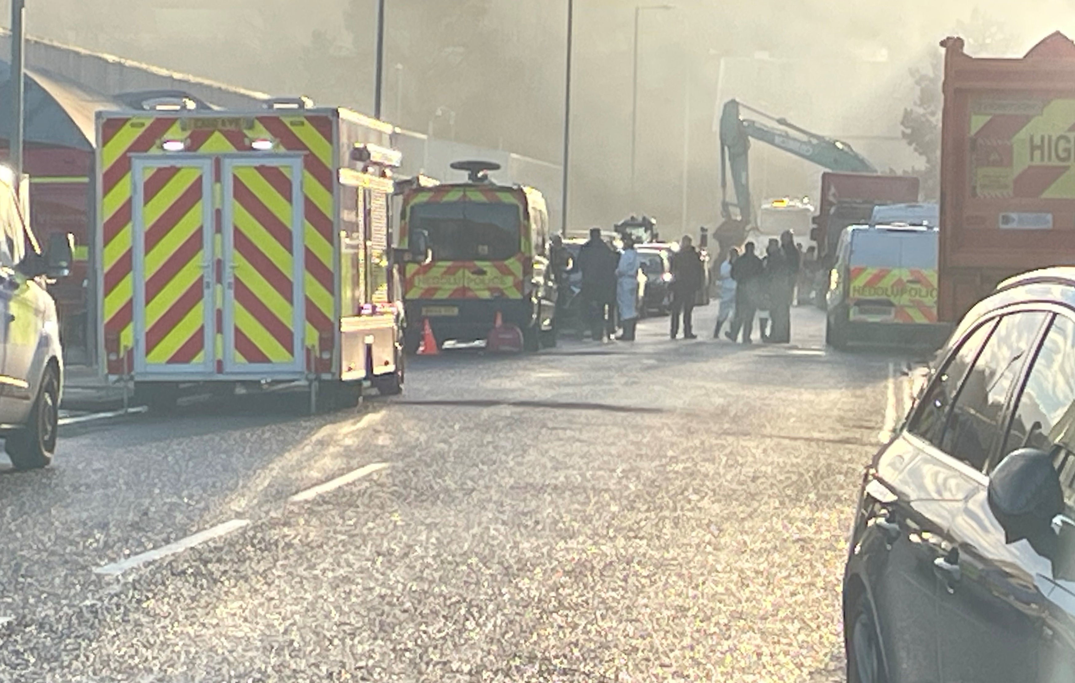 Emergency services remained on the scene all day on Thursday as they worked to fight the blaze