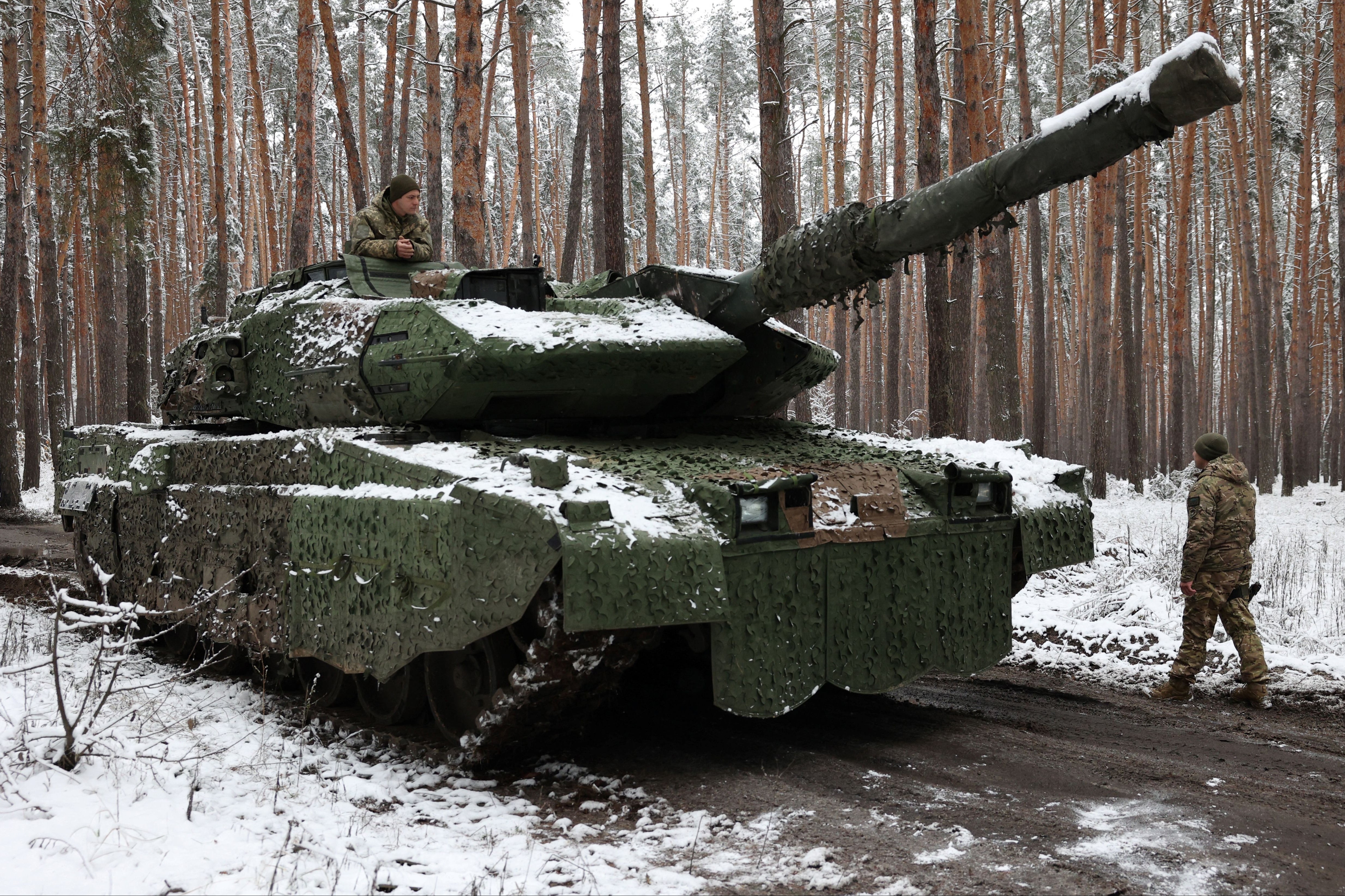 Ukrainian troops of the 21st Mechanised Brigade near the frontline in eastern Ukraine