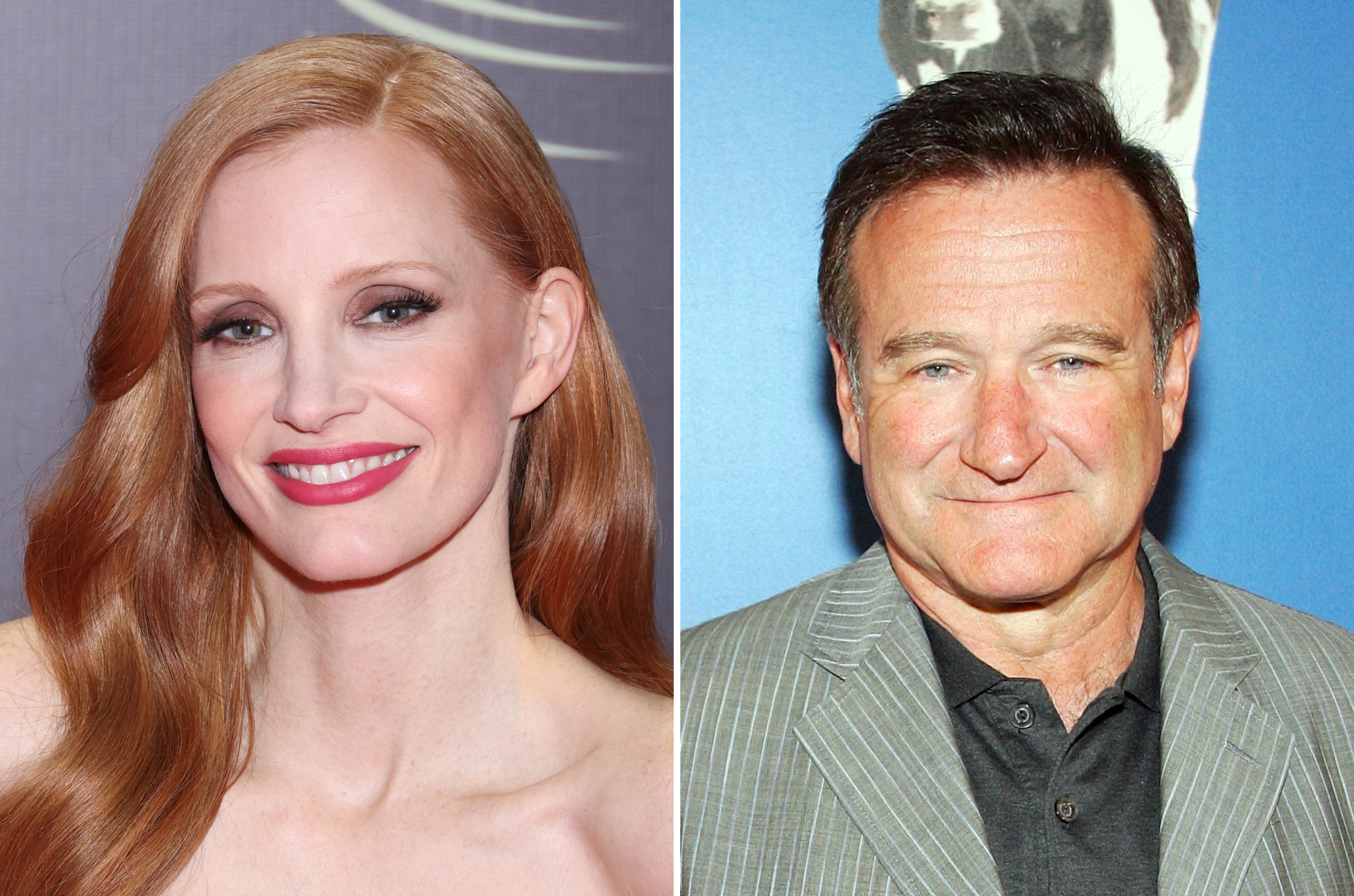 Jessica Chastain and Robin Williams