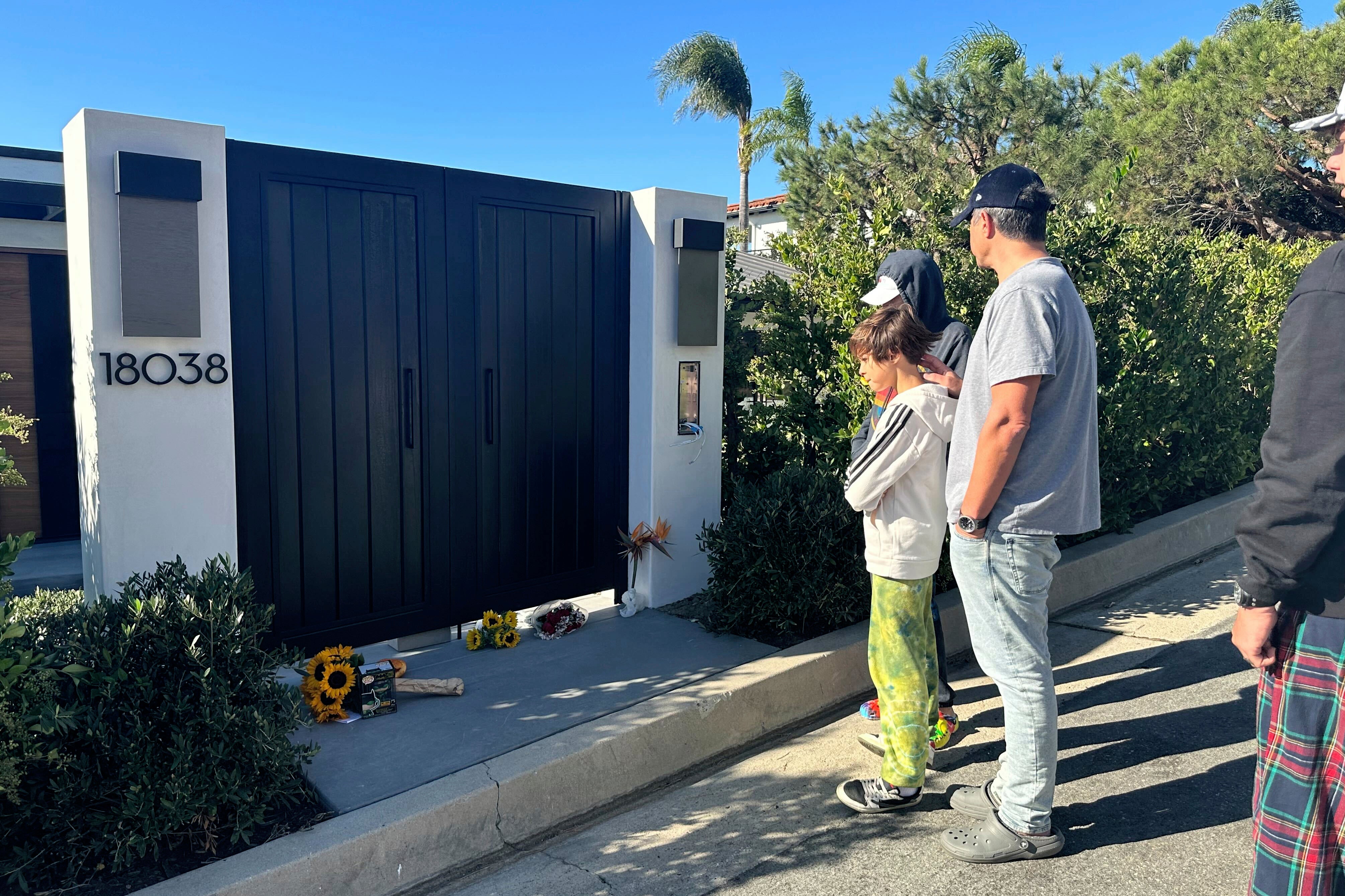 Mourners gathered outside Matthew Perry’s Los Angeles home after his October 2023 overdose death