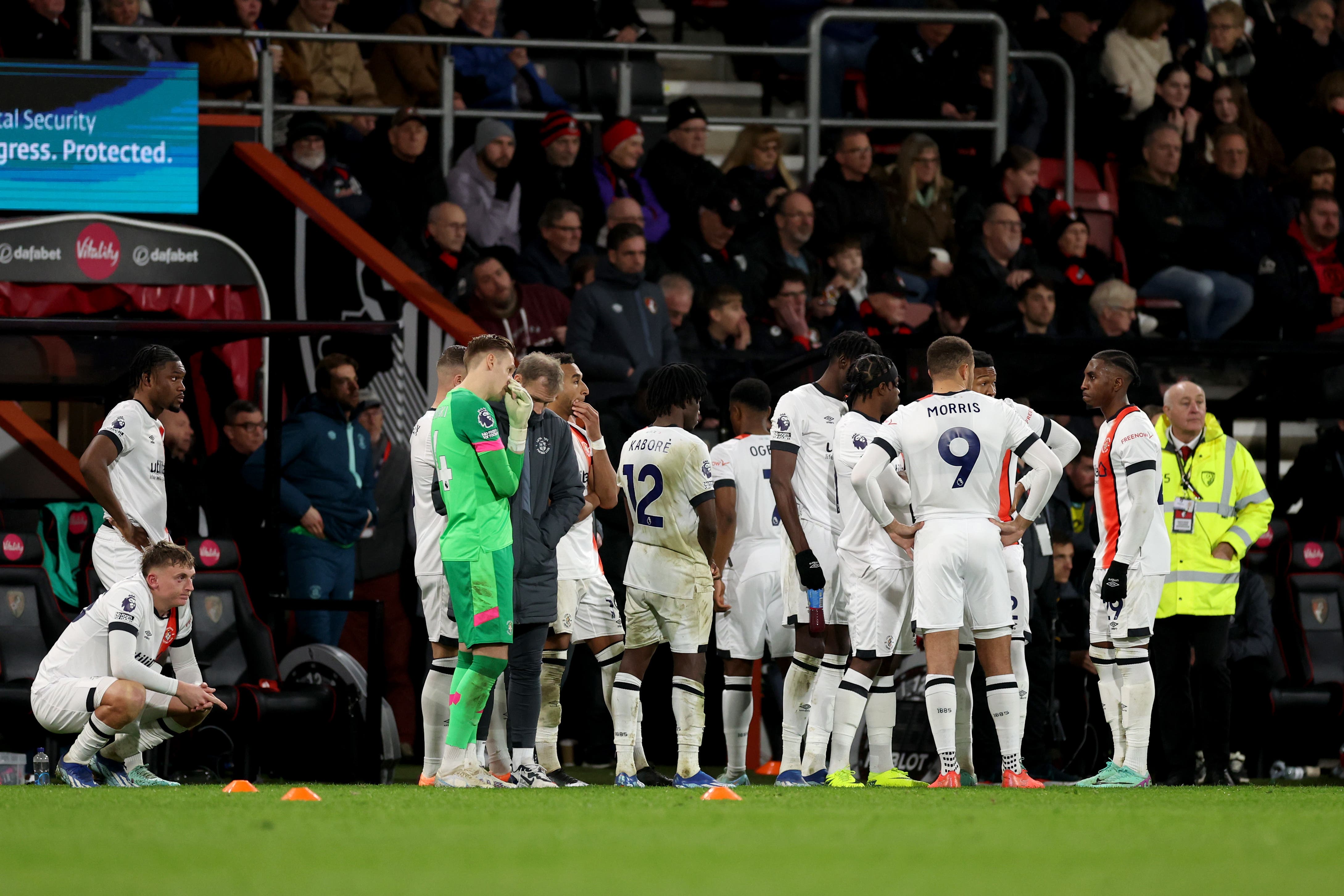 Luton’s match at Bournemouth was abandoned (Steven Paston/PA).