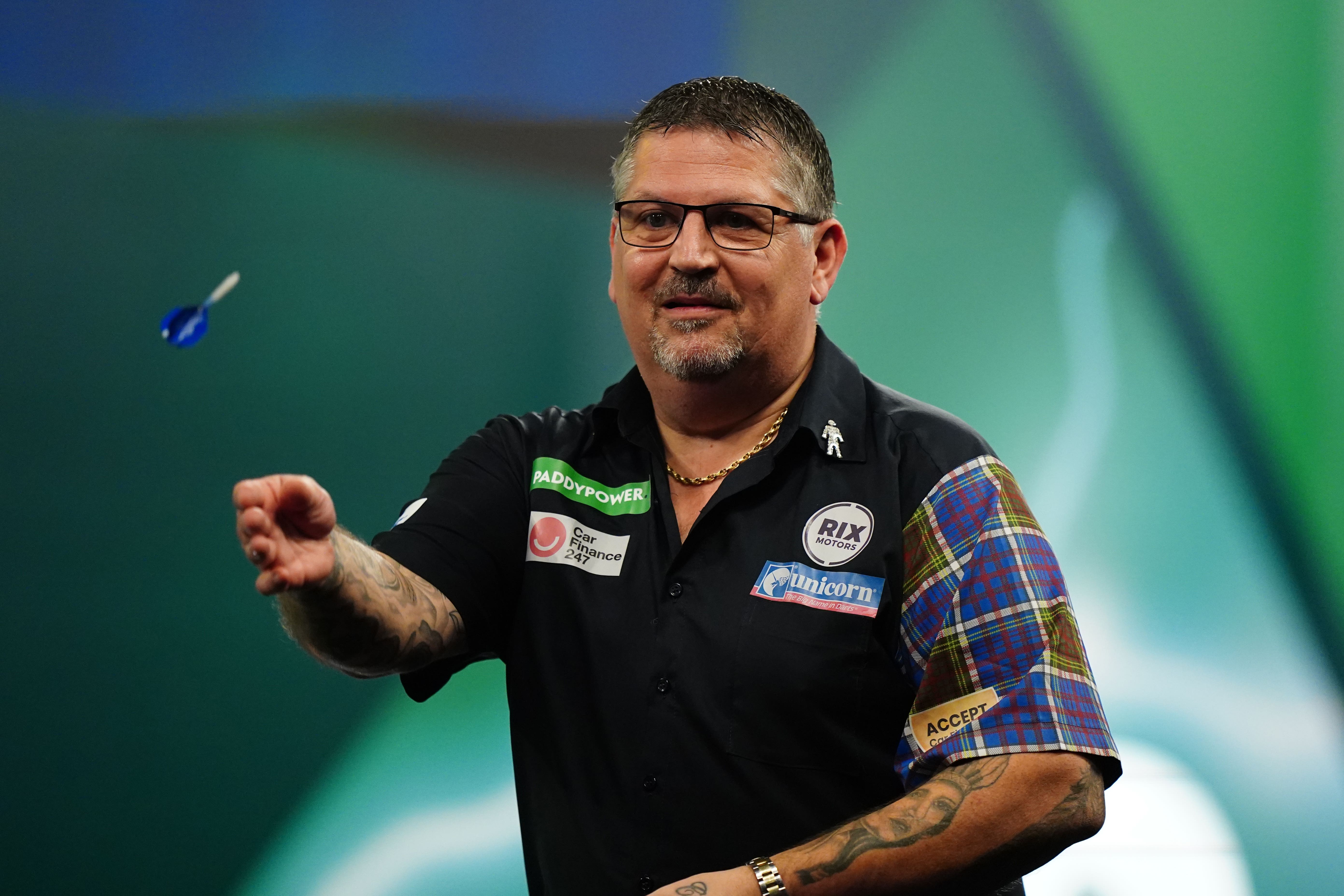 Gary Anderson celebrates victory over Simon Whitlock (Zac Goodwin/PA)