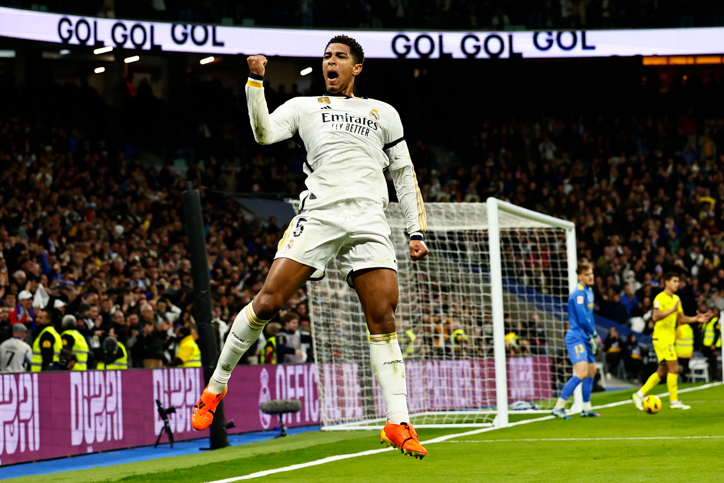 Jude Bellingham scored his 17th goal of the season against Villarreal (Pablo Garcia/AP)