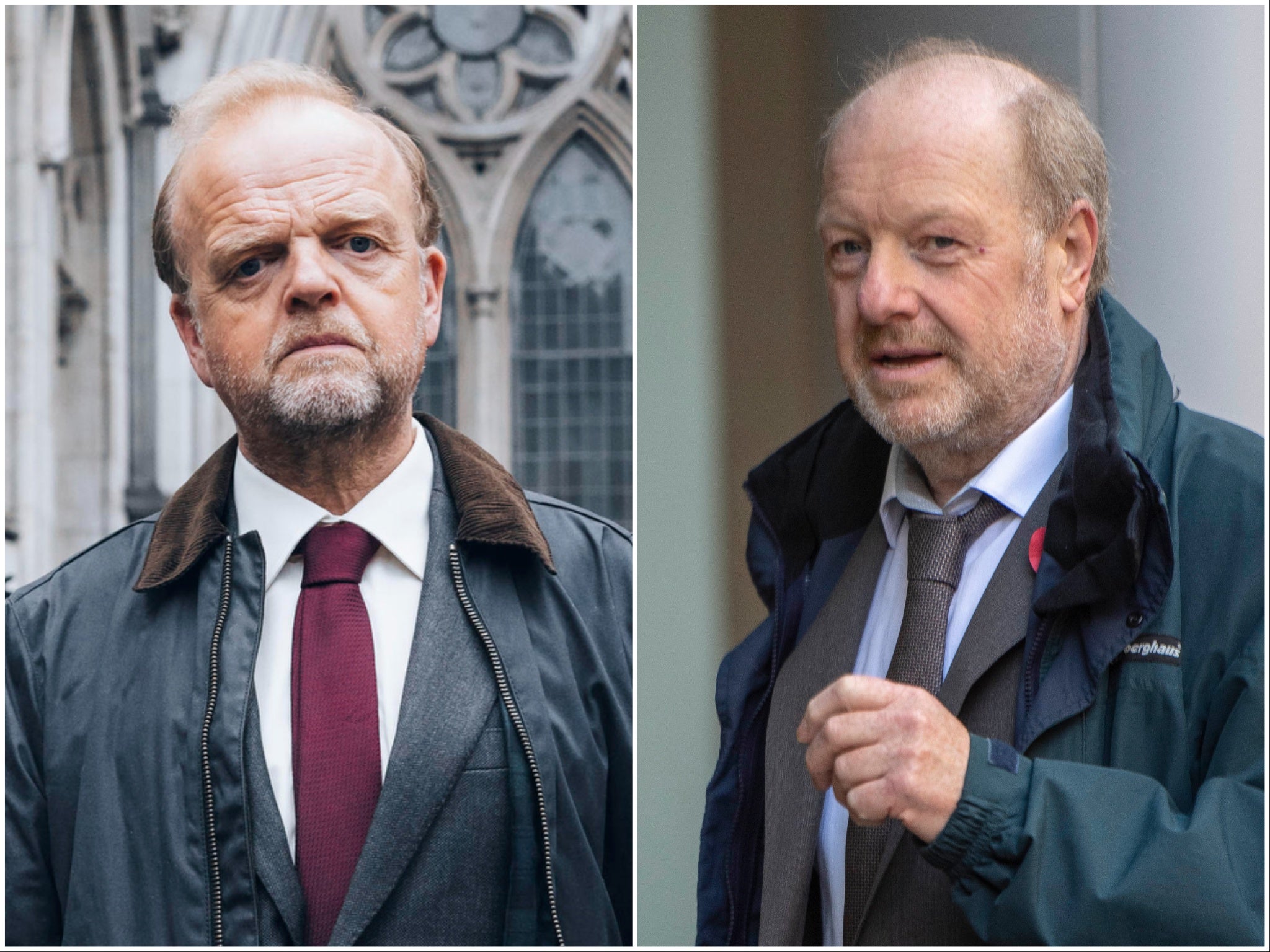 Toby Jones (left) paid tribute to the ‘doggedness, determination and sheer intelligence’ of Alan Bates (right)