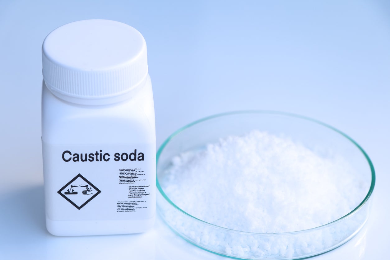 Caustic soda is commonly used as a cleaning agent