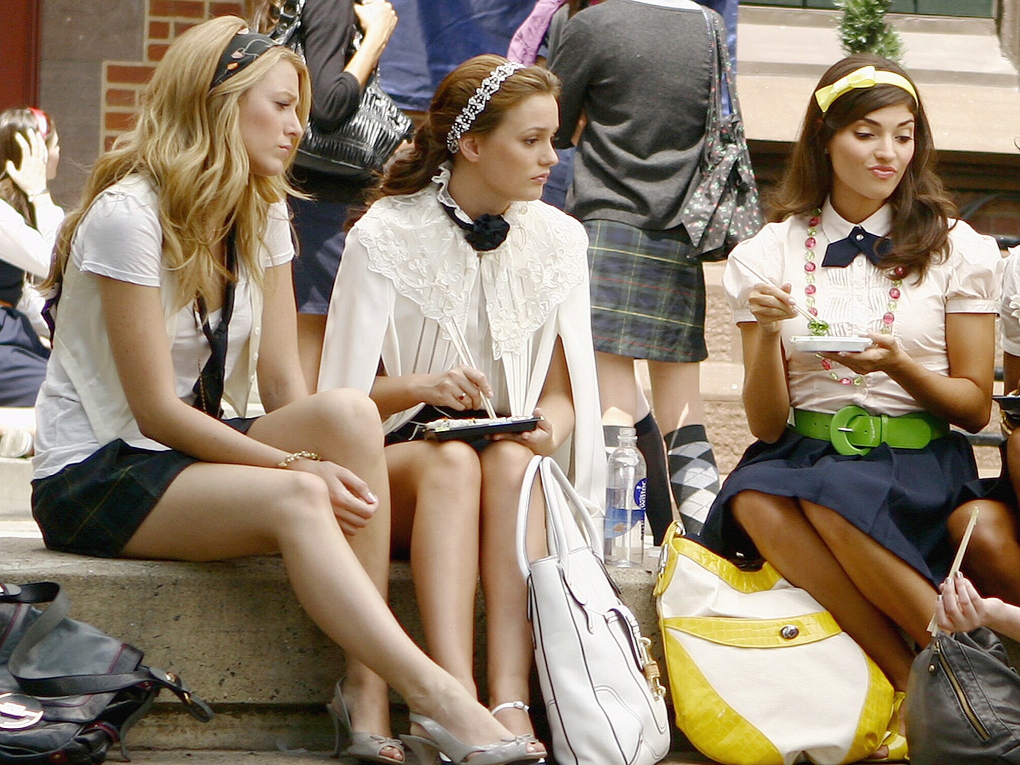 Blake Lively, Leighton Meester and Amanda Setton in ‘Gossip Girl’ in 2007