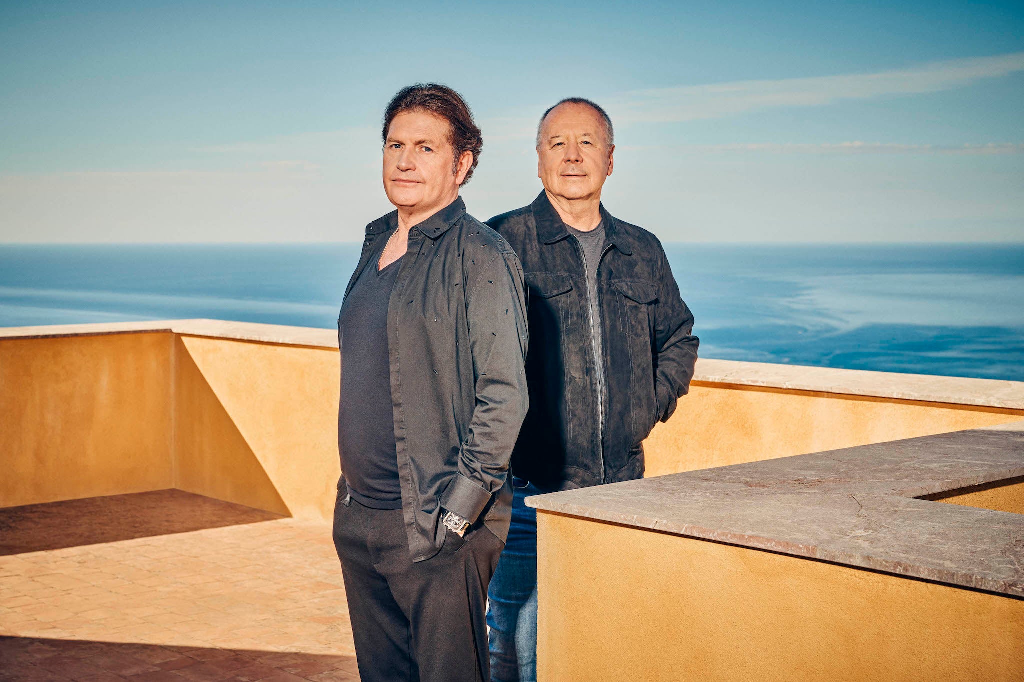 Jim Kerr and Charlie Burchill of Simple Minds pictured in Sicily, Italy, 2022